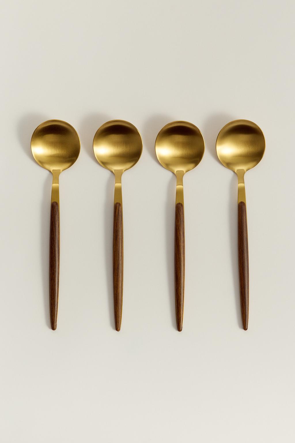Pack 4 cucharas efecto madera