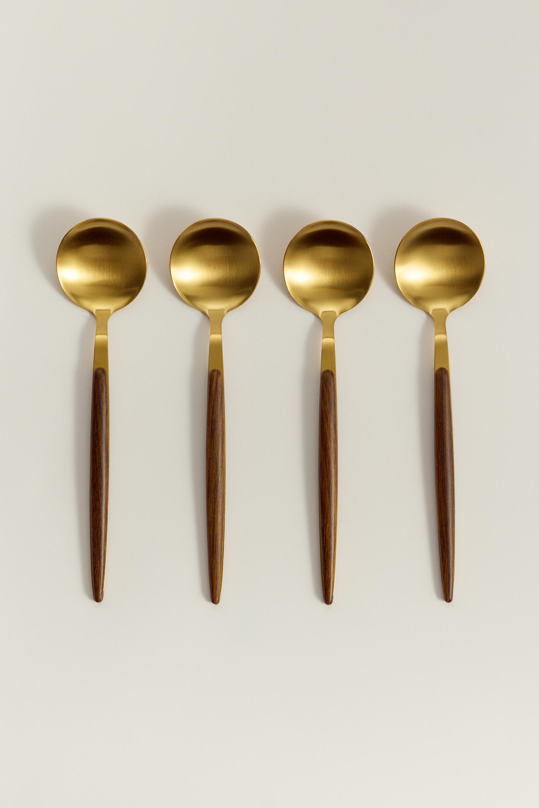 Pack 4 cucharas efecto madera