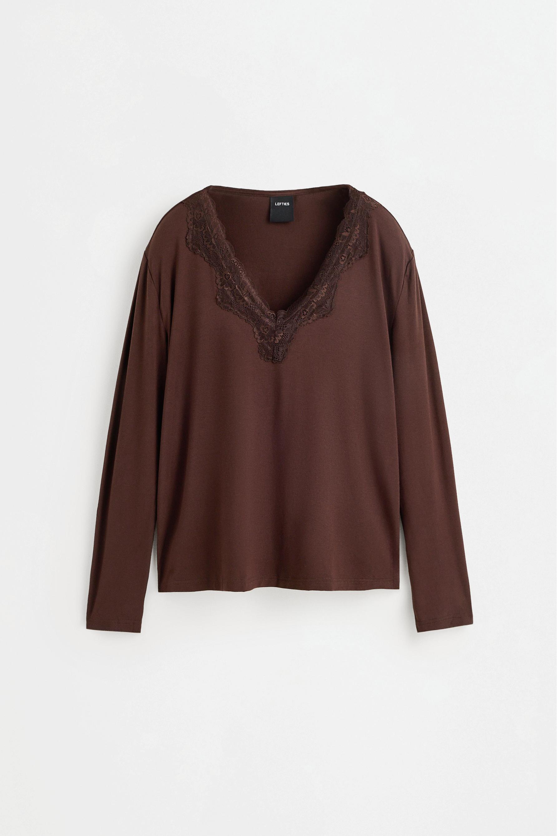 Long lace pyjamas — BROWN