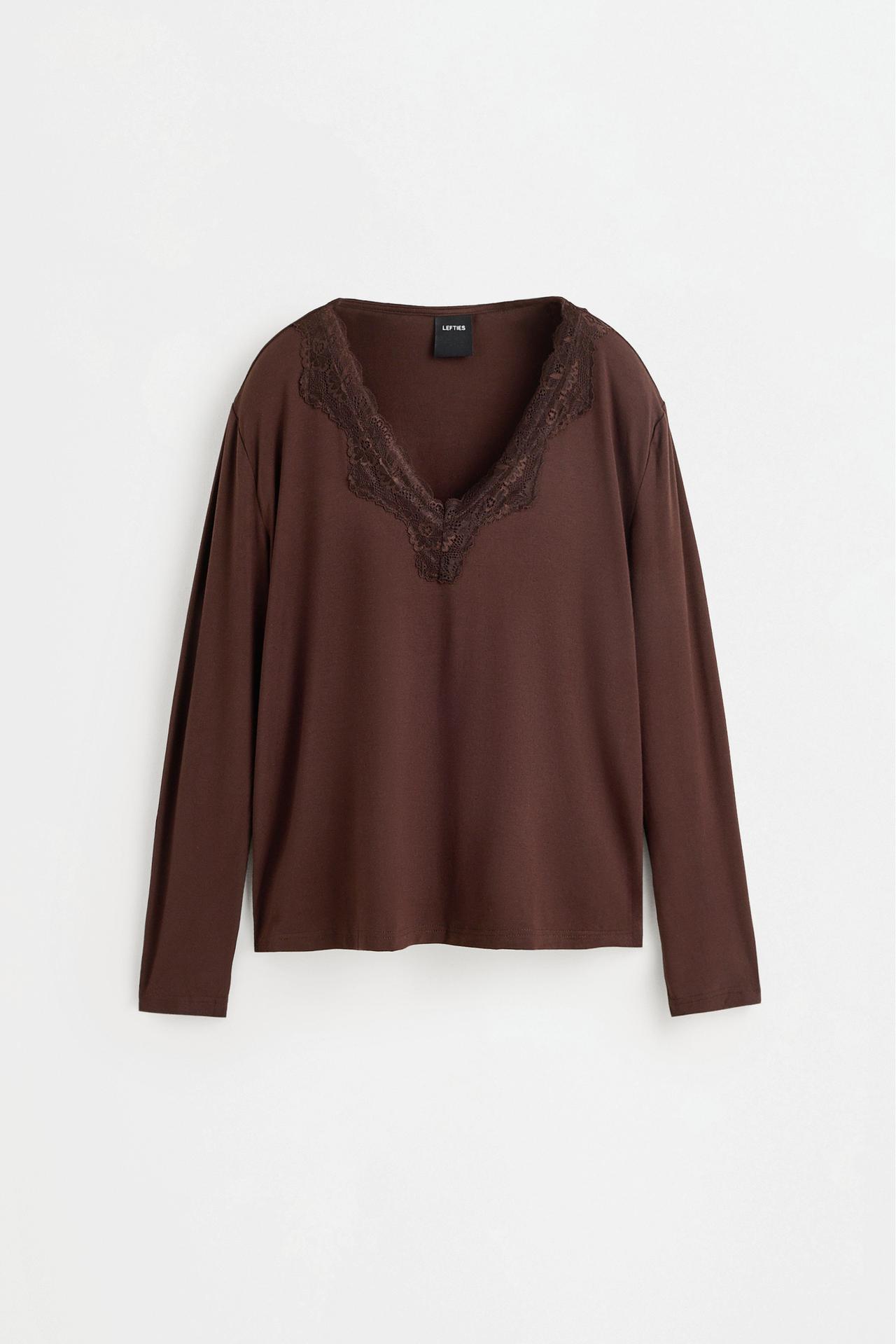 Long lace pyjamas — BROWN