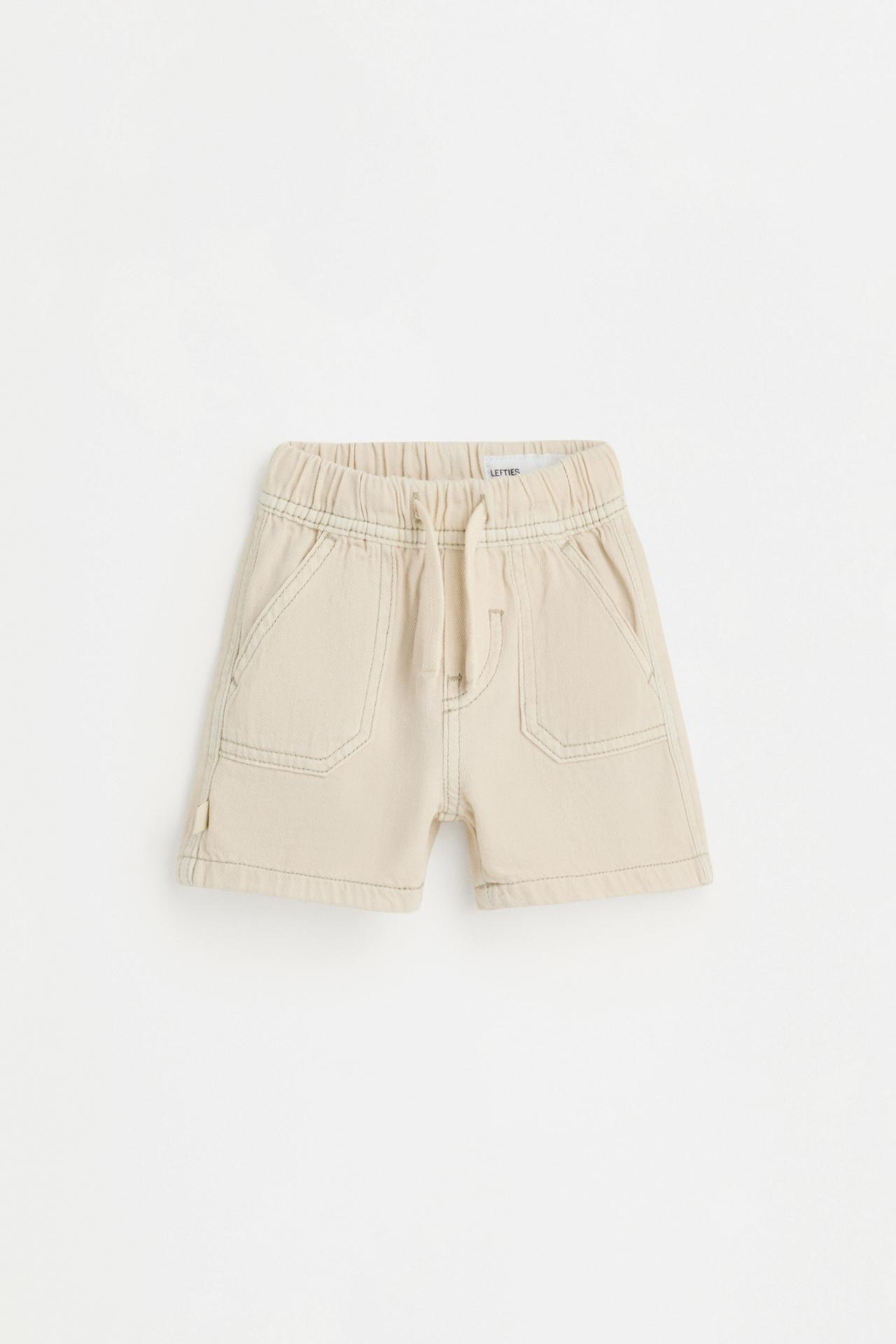 Denim jogger Bermuda shorts — ECRU
