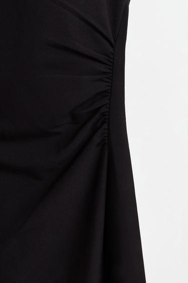 Midi dress with side slit — BLACK 7