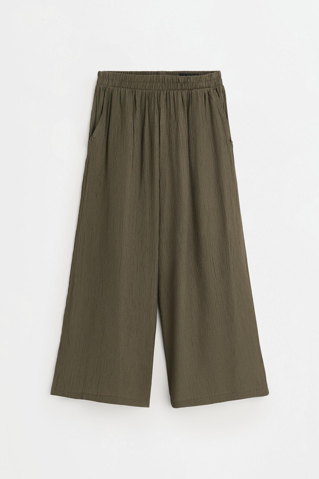 Textured culottes — DARK KHAKI