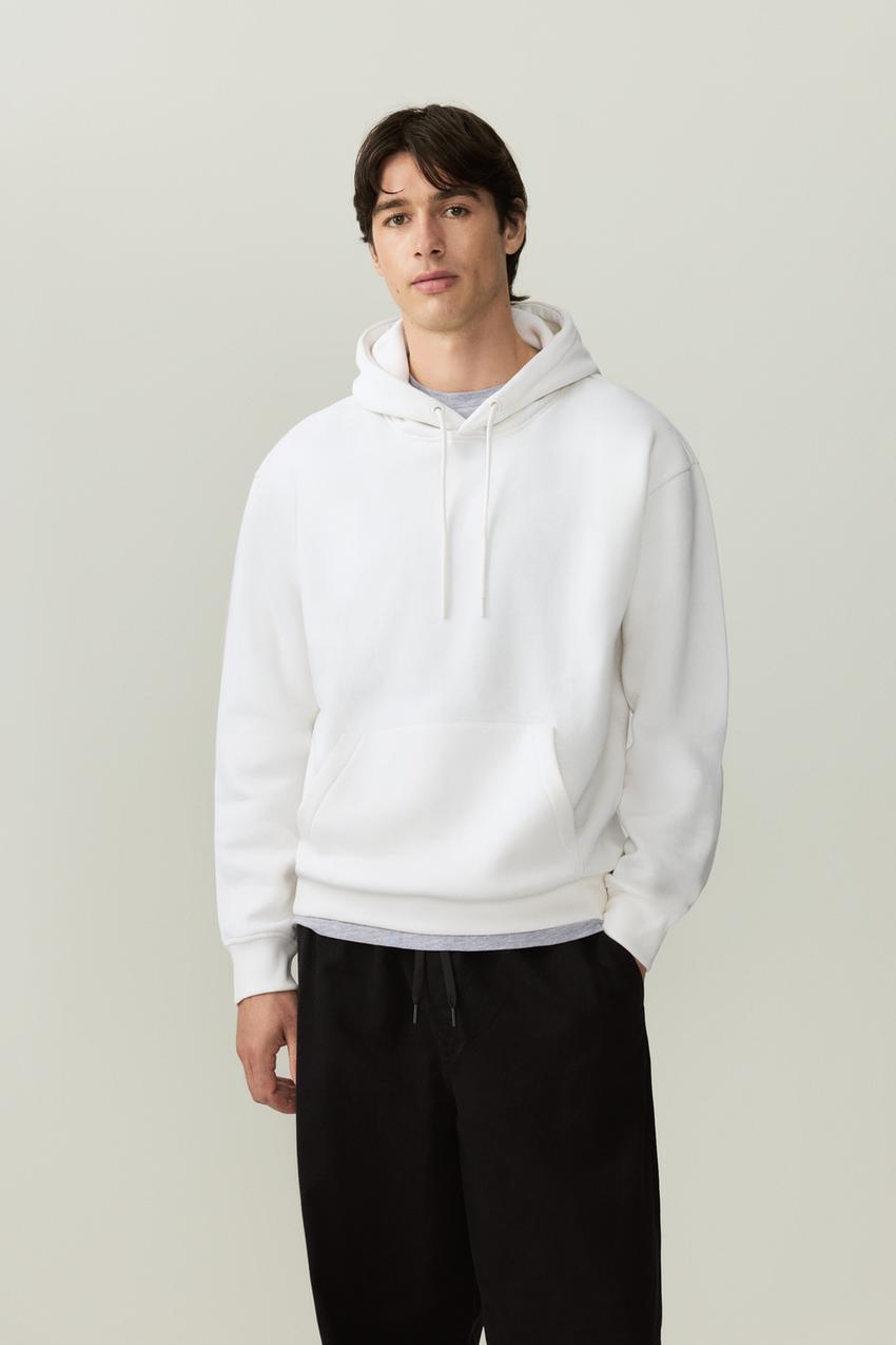 Sudadera Básica Sudadera Con Capucha Blanca Hombre Sudadera Basica