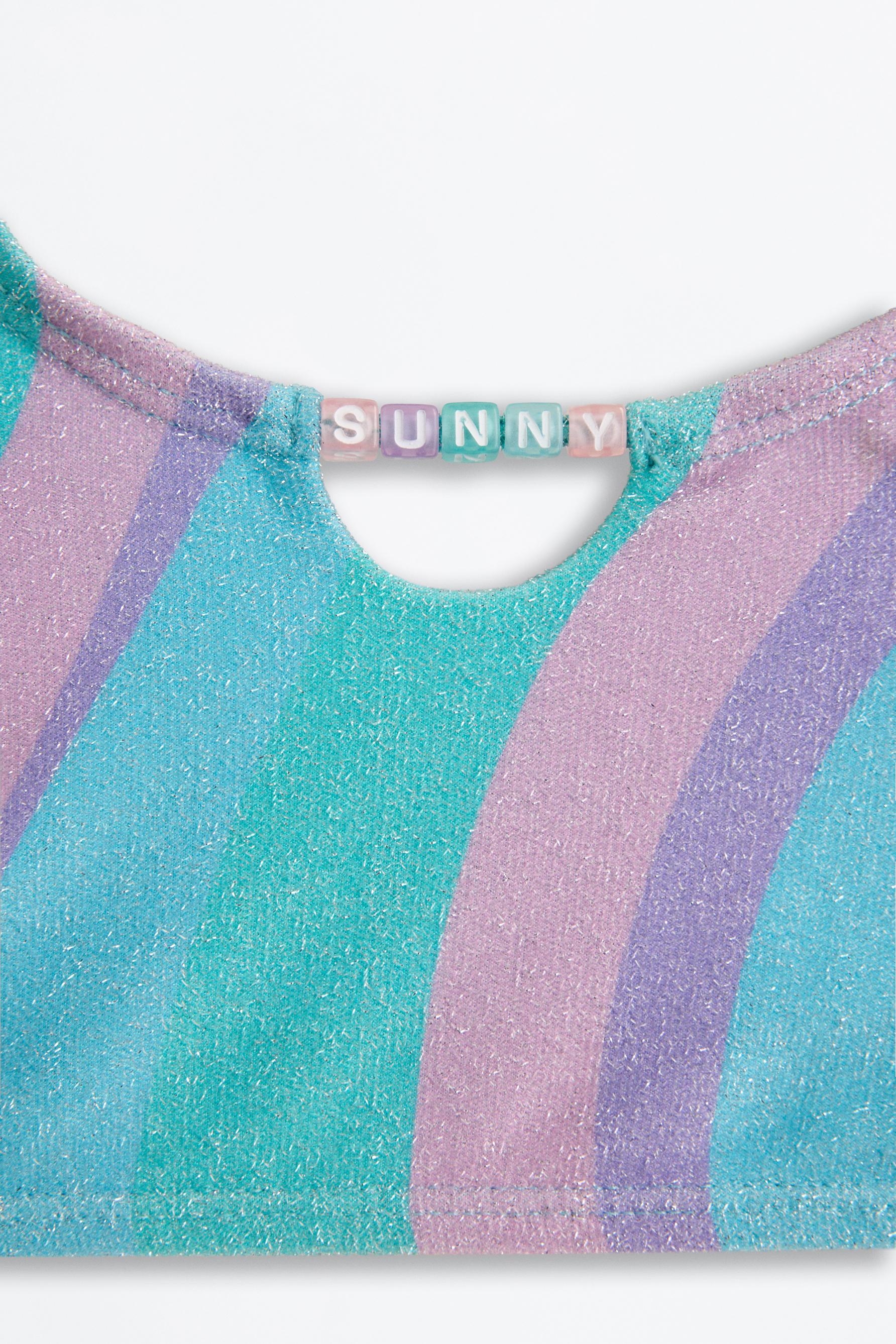 Beaded shiny bikini — BLUE TONES
