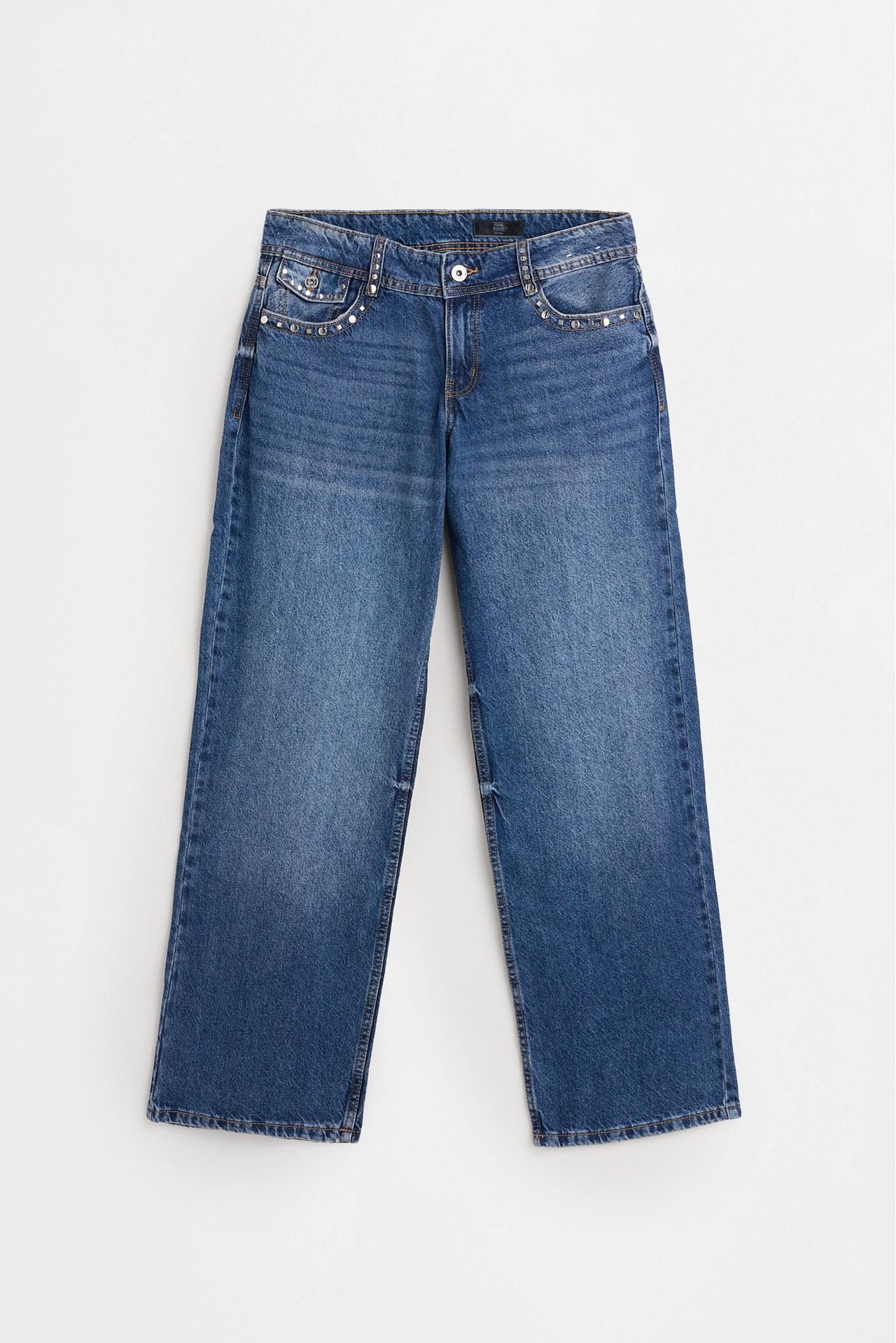 Straight-leg stud jeans — DARK BLUE