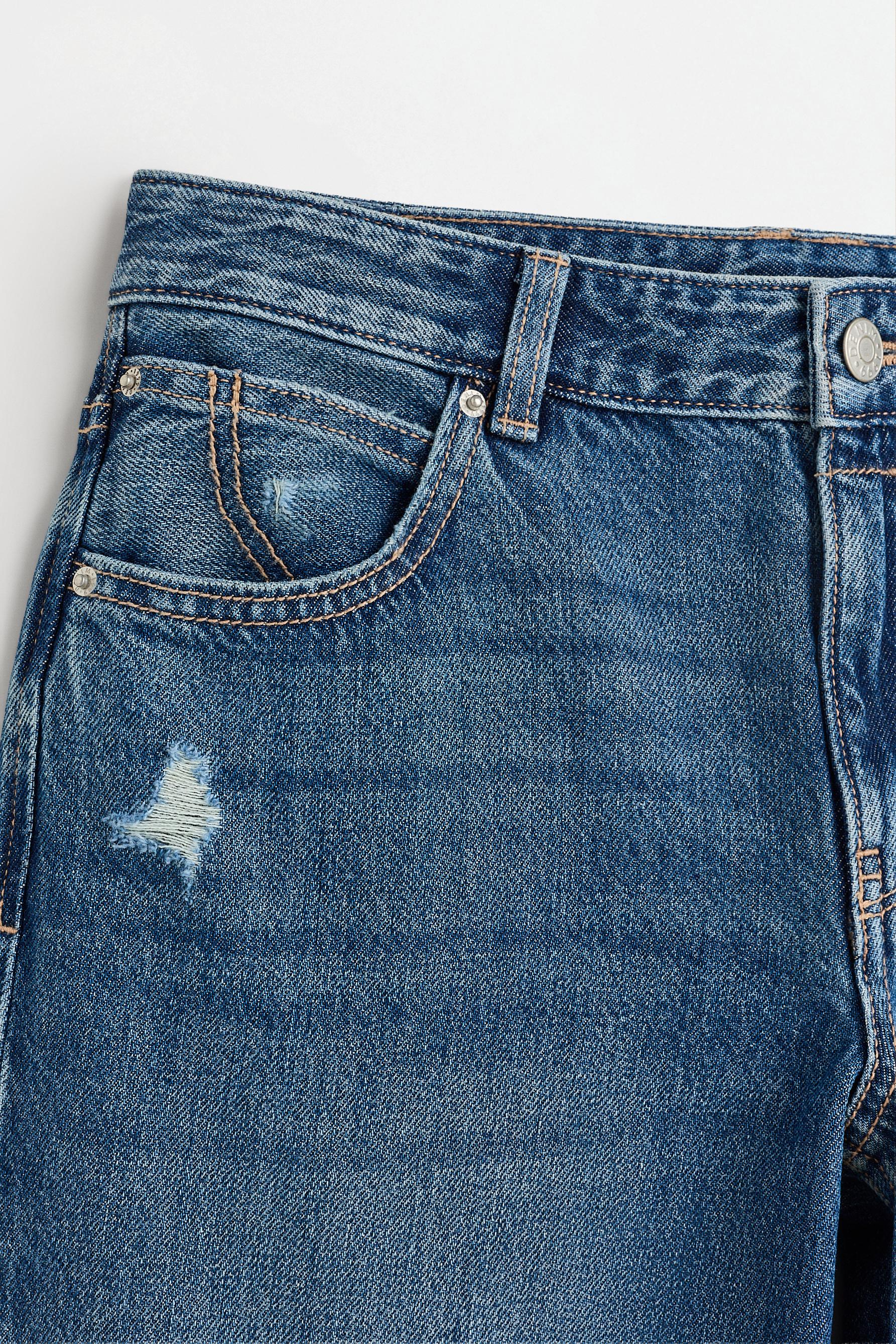 Wide-leg low-waist jeans — DARK BLUE