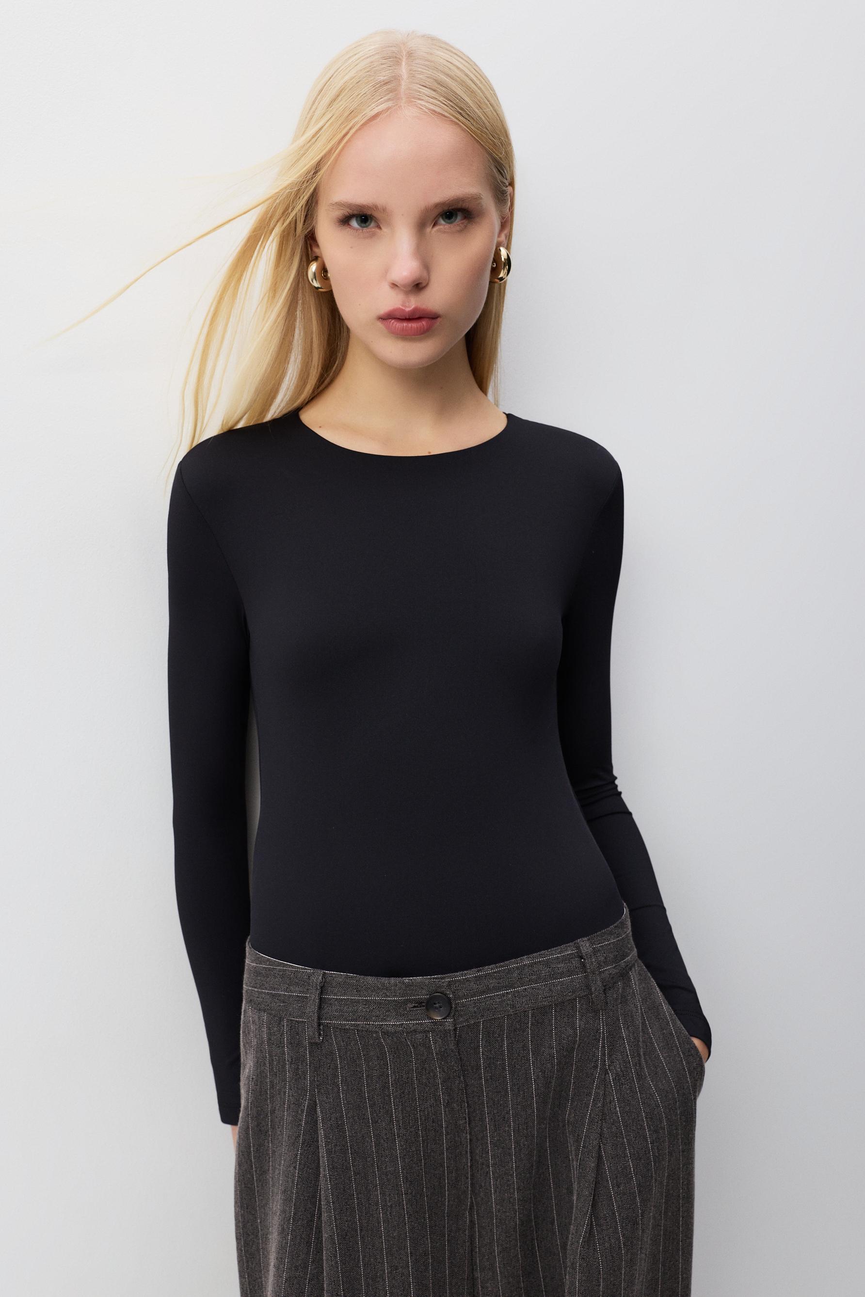 Body poliamida manga larga