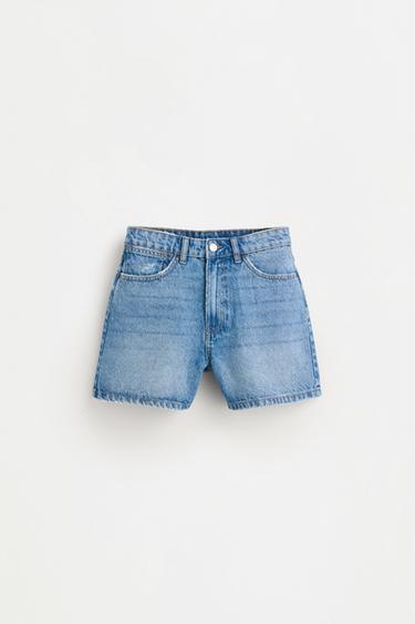 Basic mom fit denim shorts — BLUE 6