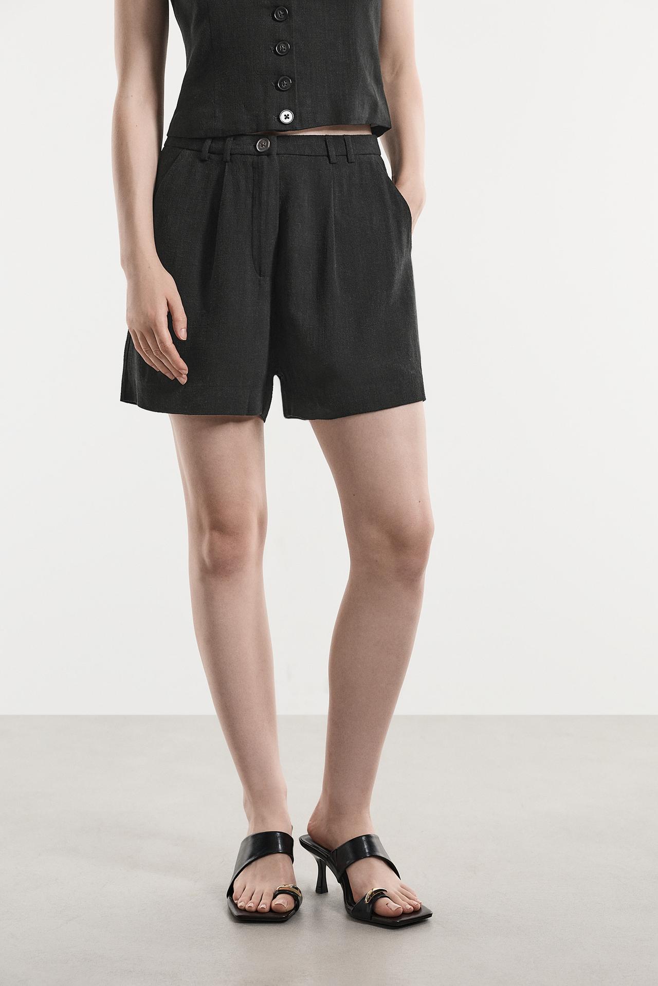 Rustic Bermuda shorts — BLACK