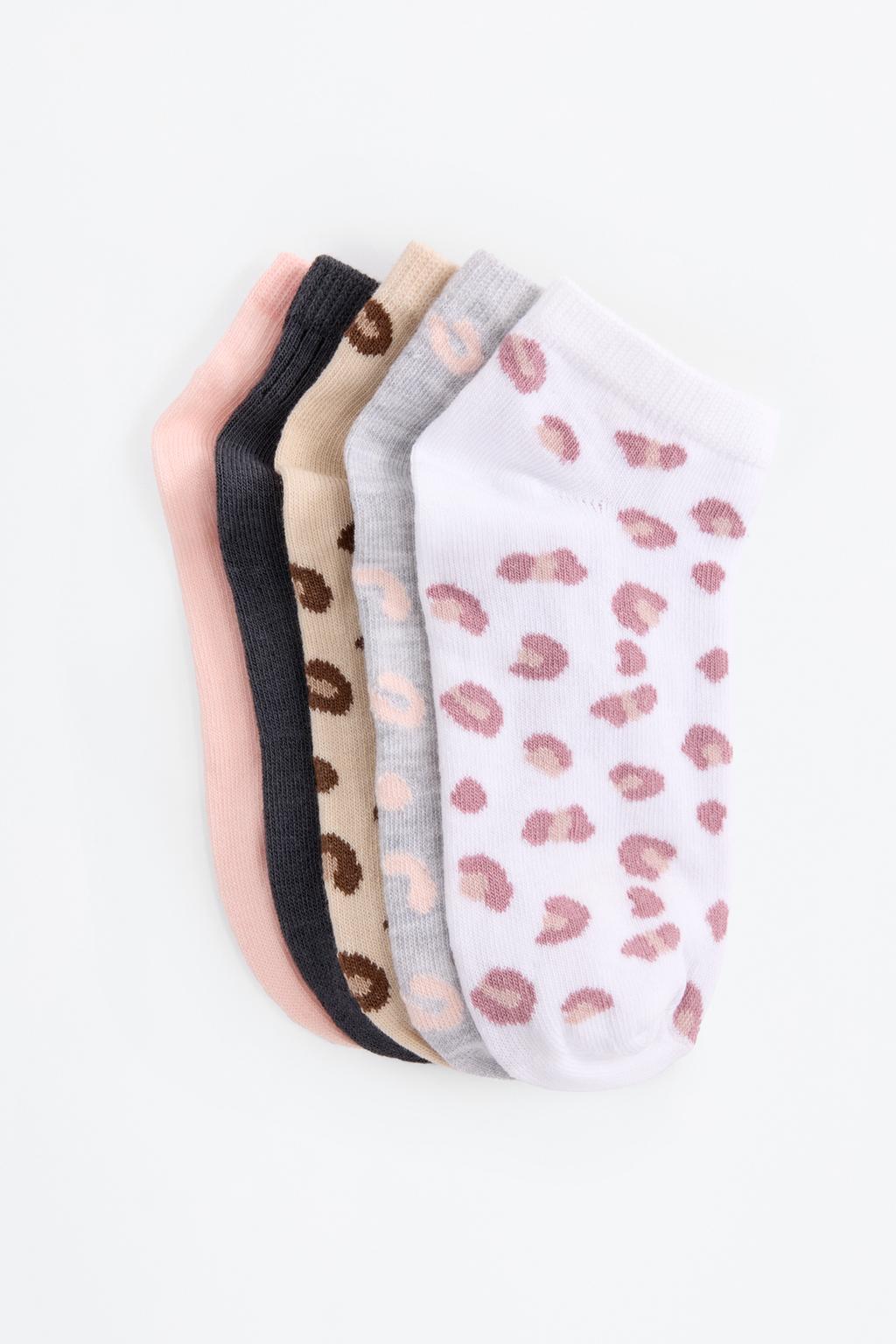 Pack 5 calcetines tobilleros animal print