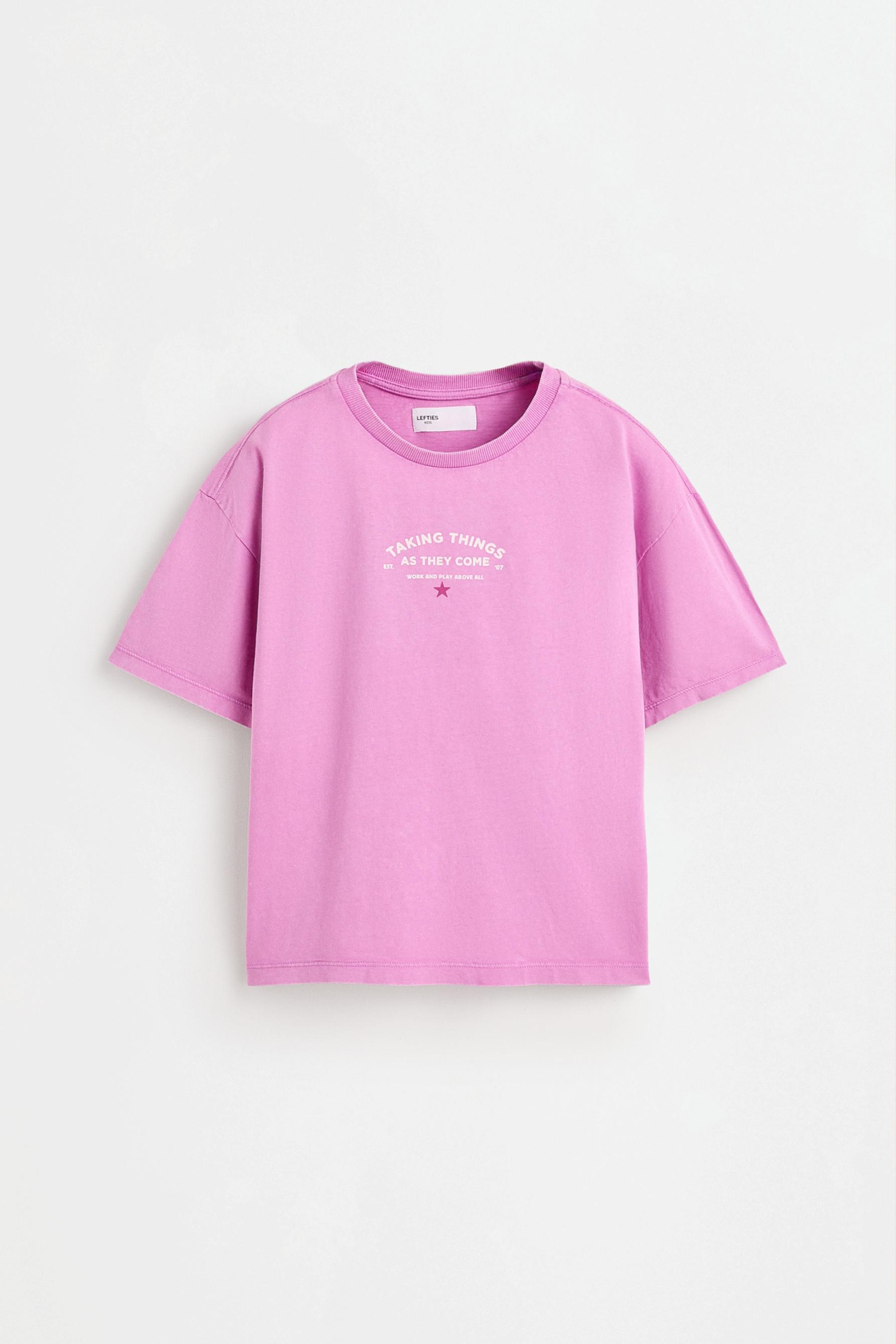 Washed effect T-shirt and leggings set — PINK