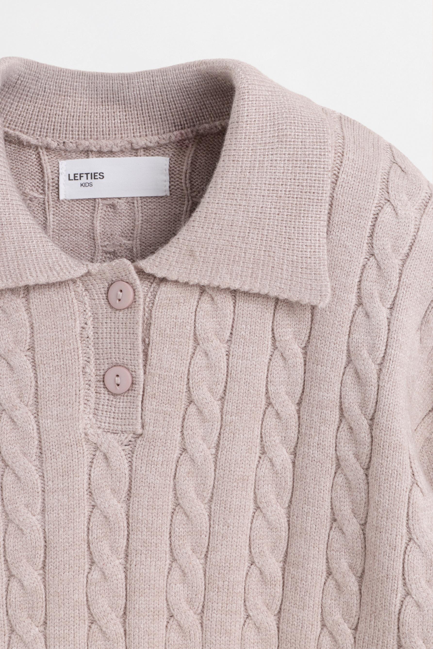 Knit polo and skirt set — MINK