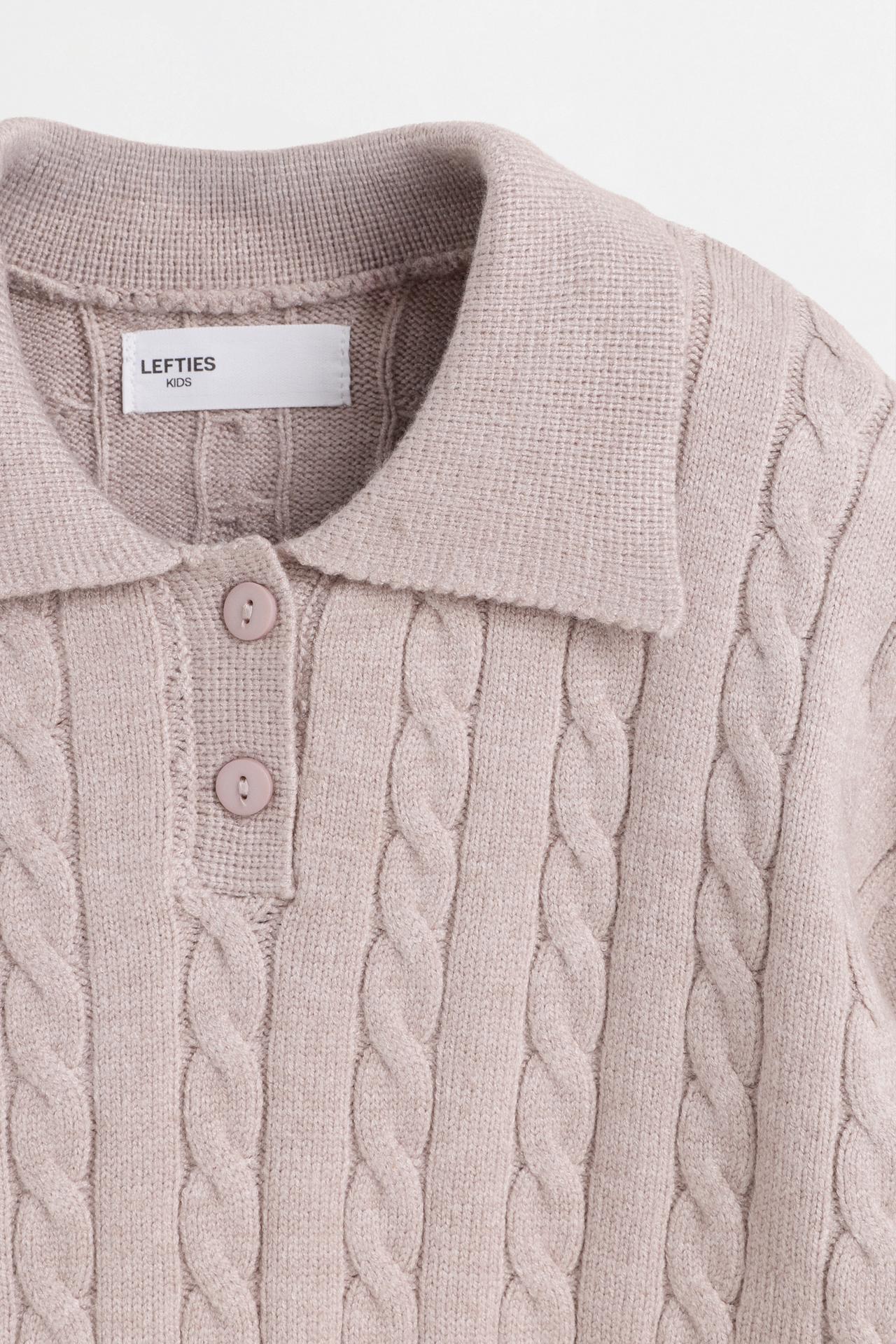 Knit polo and skirt set — MINK
