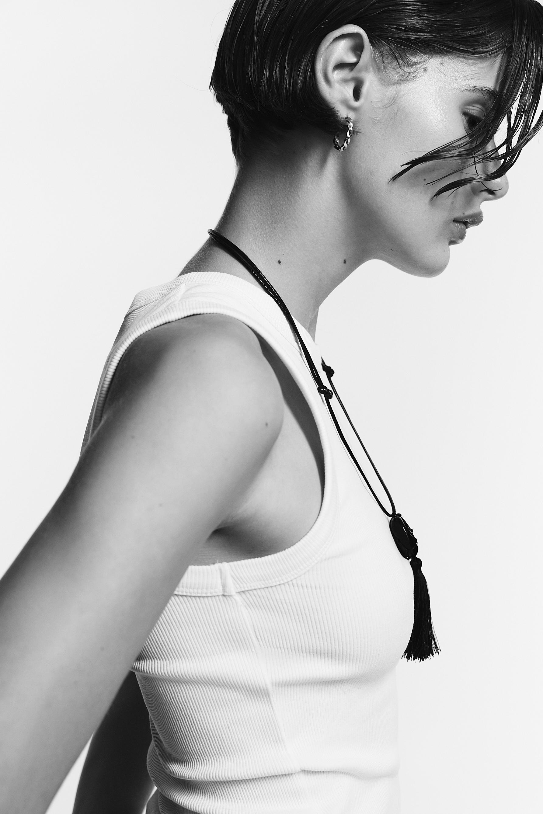 Ribbed racerback top — WHITE