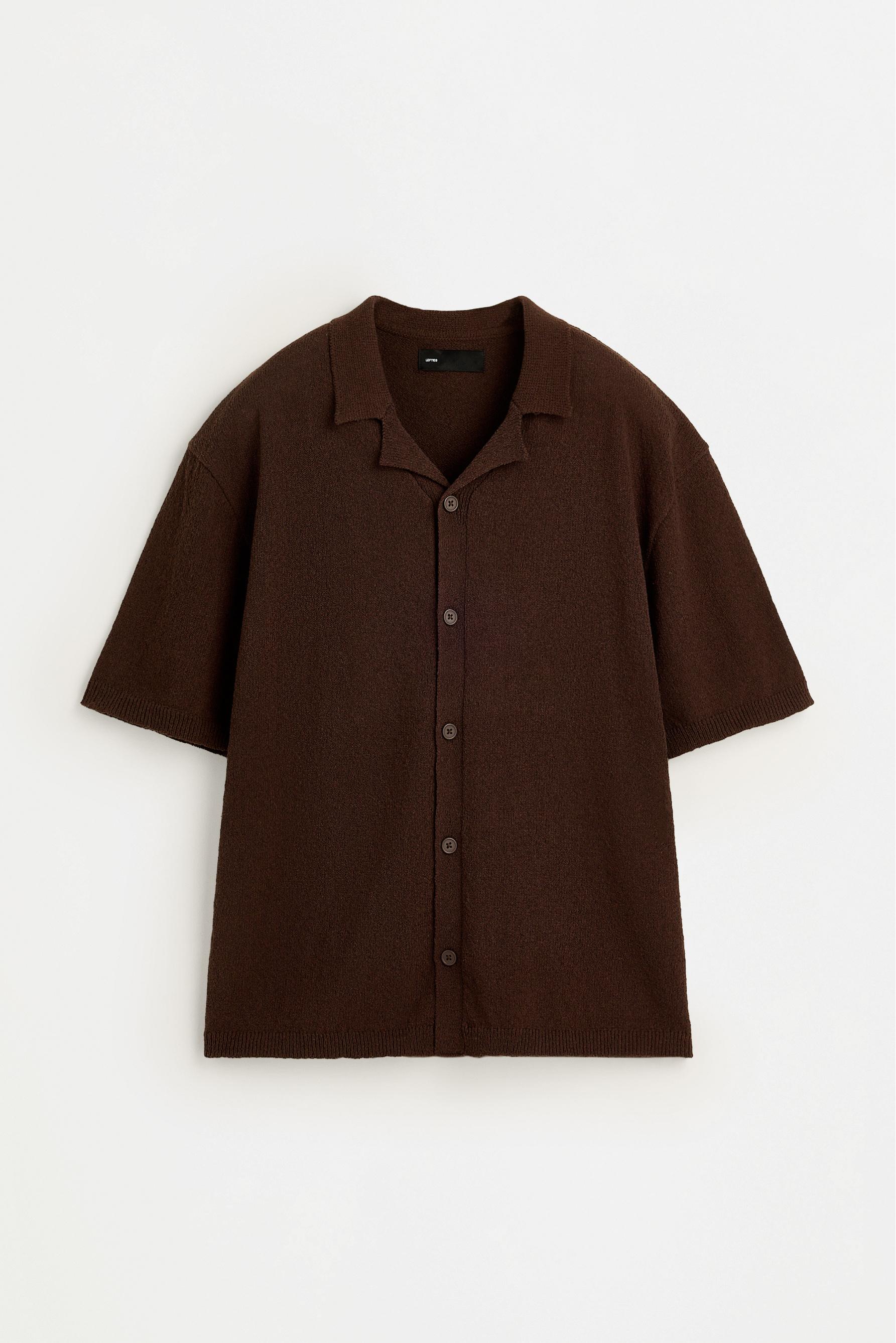Bouclé knit shirt — CHOCOLATE