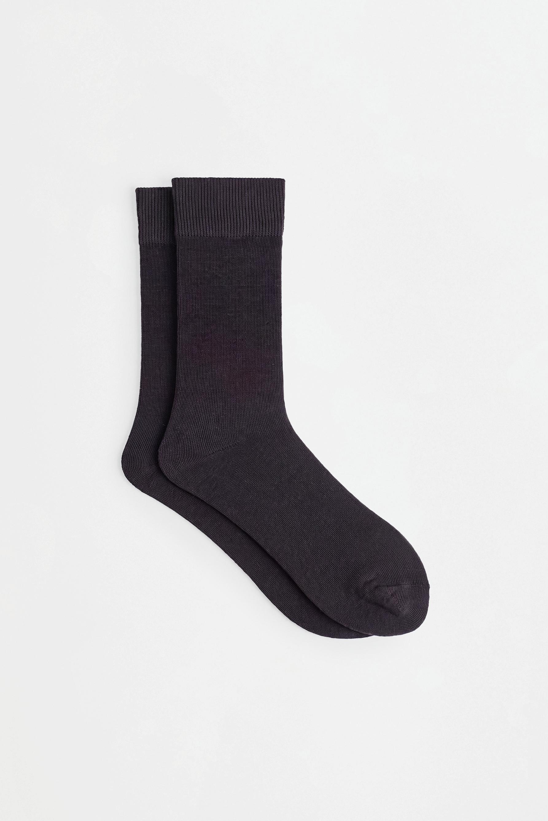 Basic long socks (7-pack) — BLACK