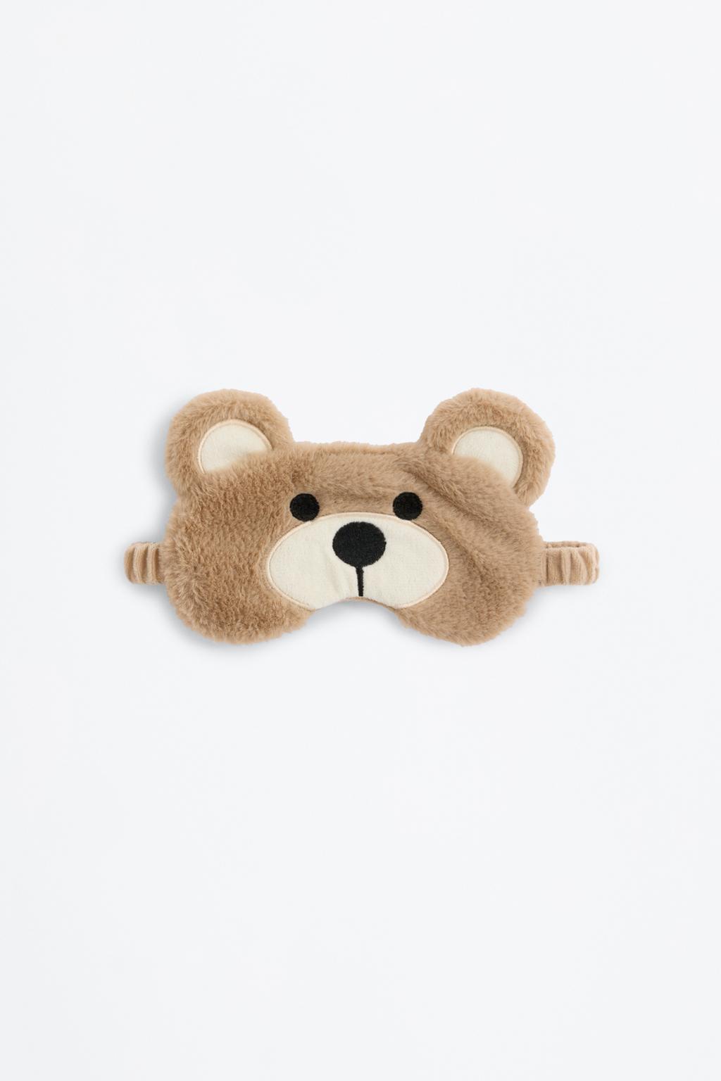 Faux fur bear eye mask