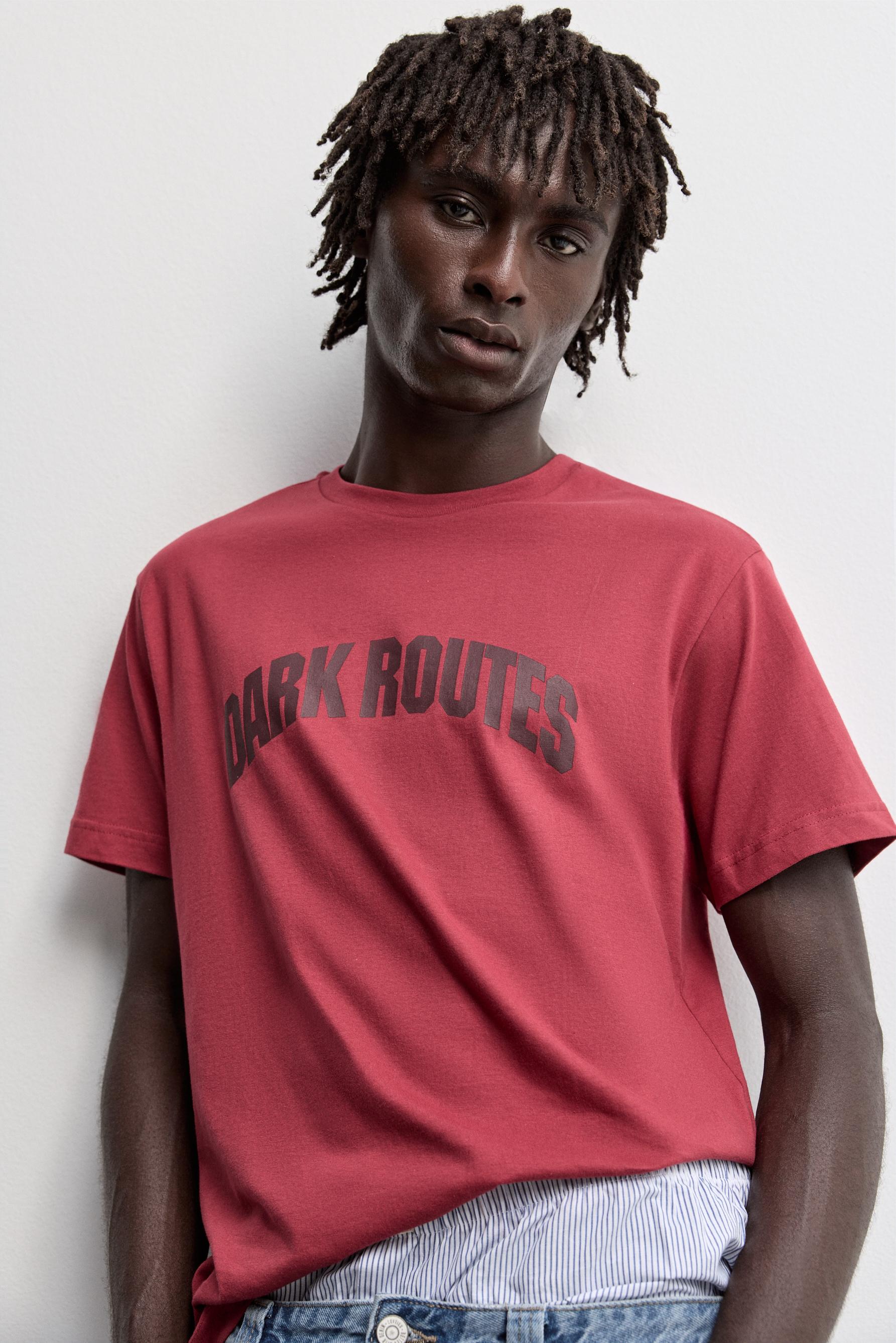 Slogan T-shirt — DARK PINK