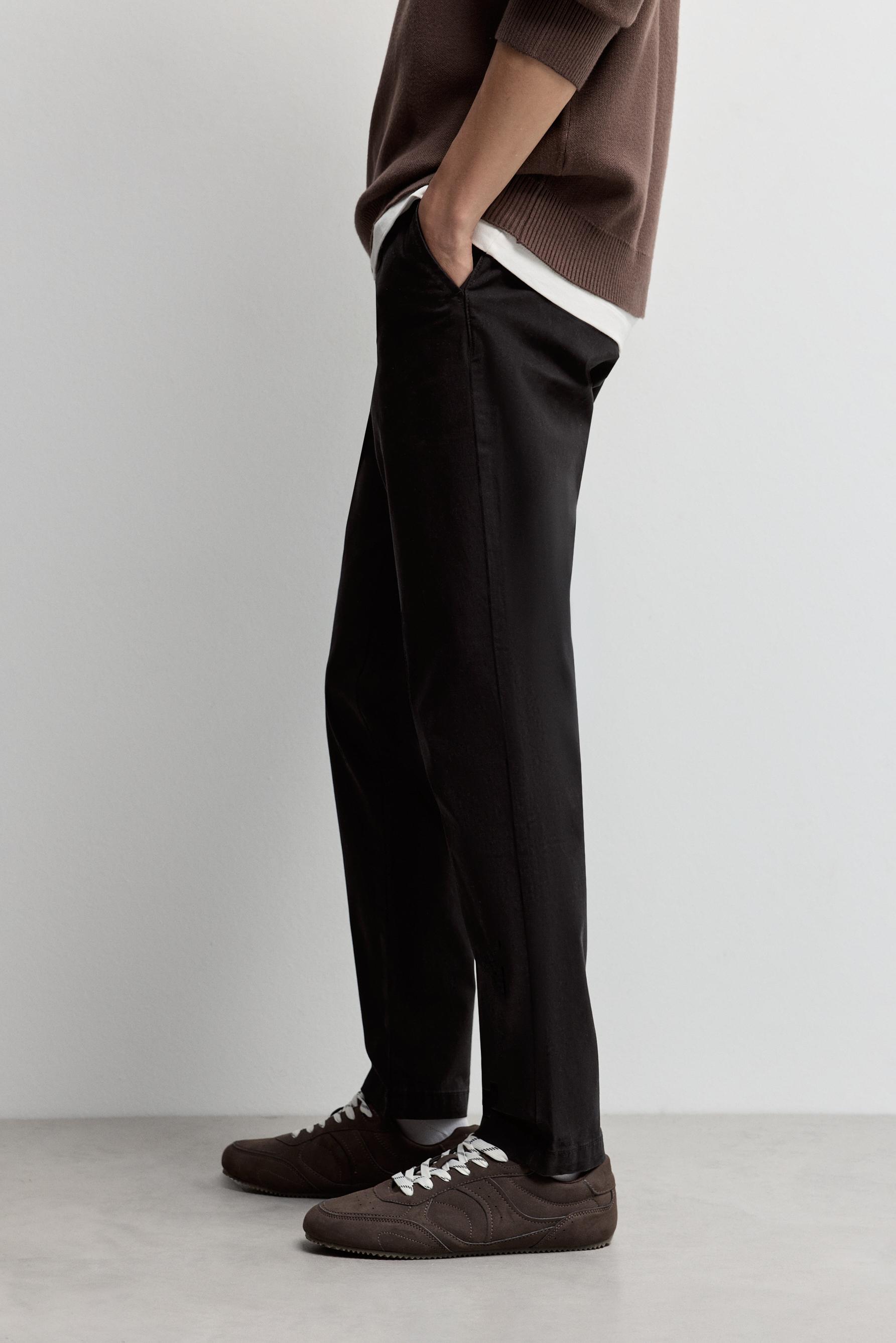 Skinny fit chino trousers — BLACK