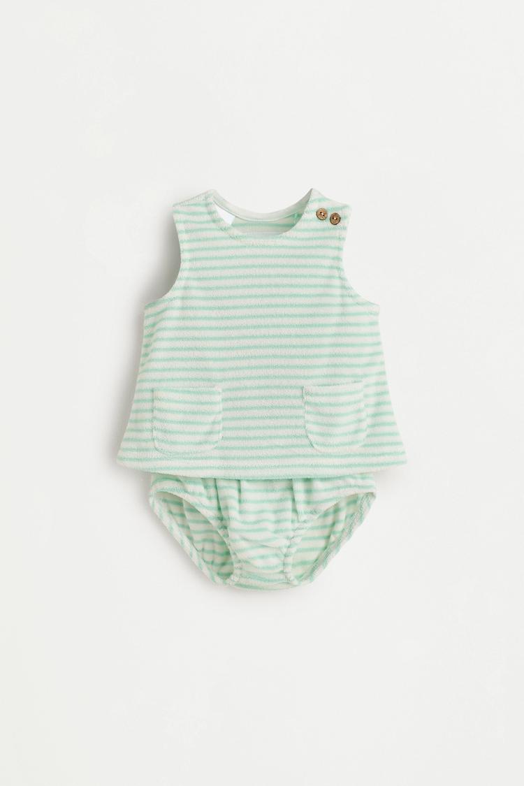 Terry cloth T-shirt and briefs co-ord — AQUAMARINE
