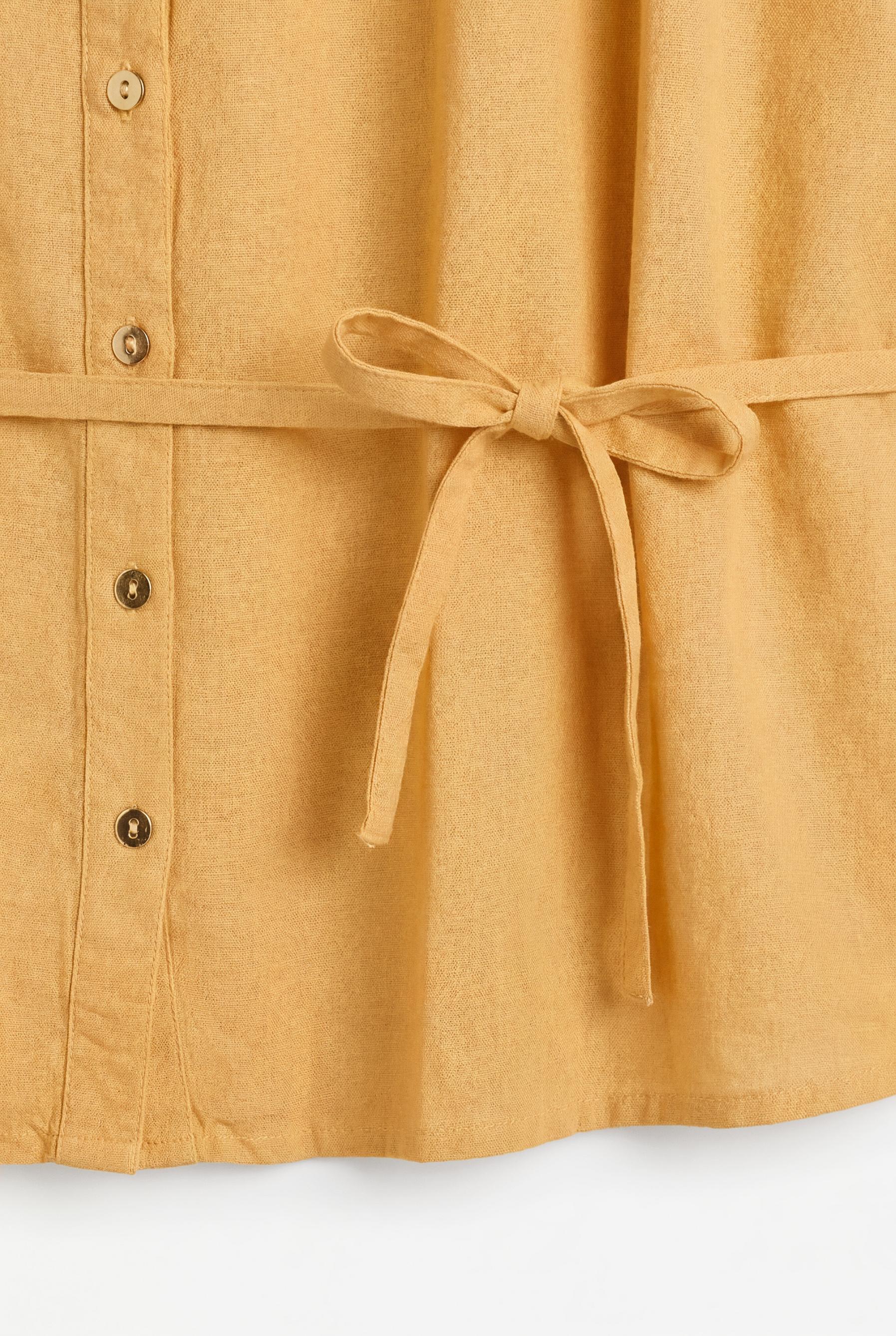Tie-waist shirt — YELLOW