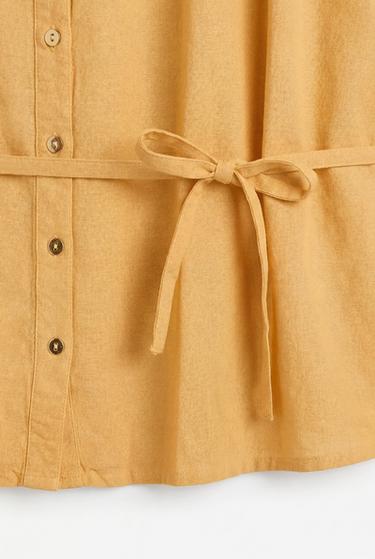 Tie-waist shirt — YELLOW 7