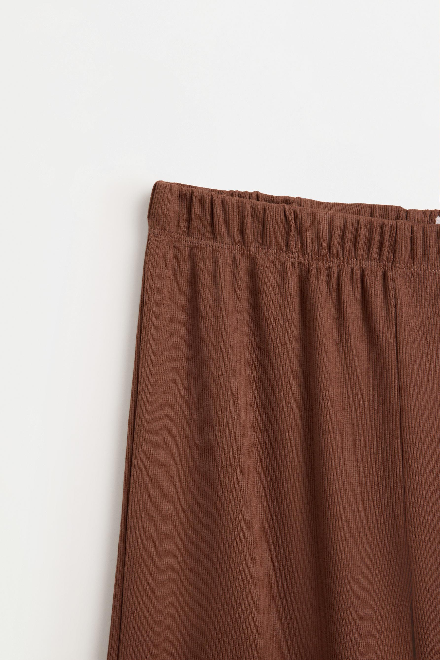 Ribbed T-shirt and trousers set — CHOCOLATE