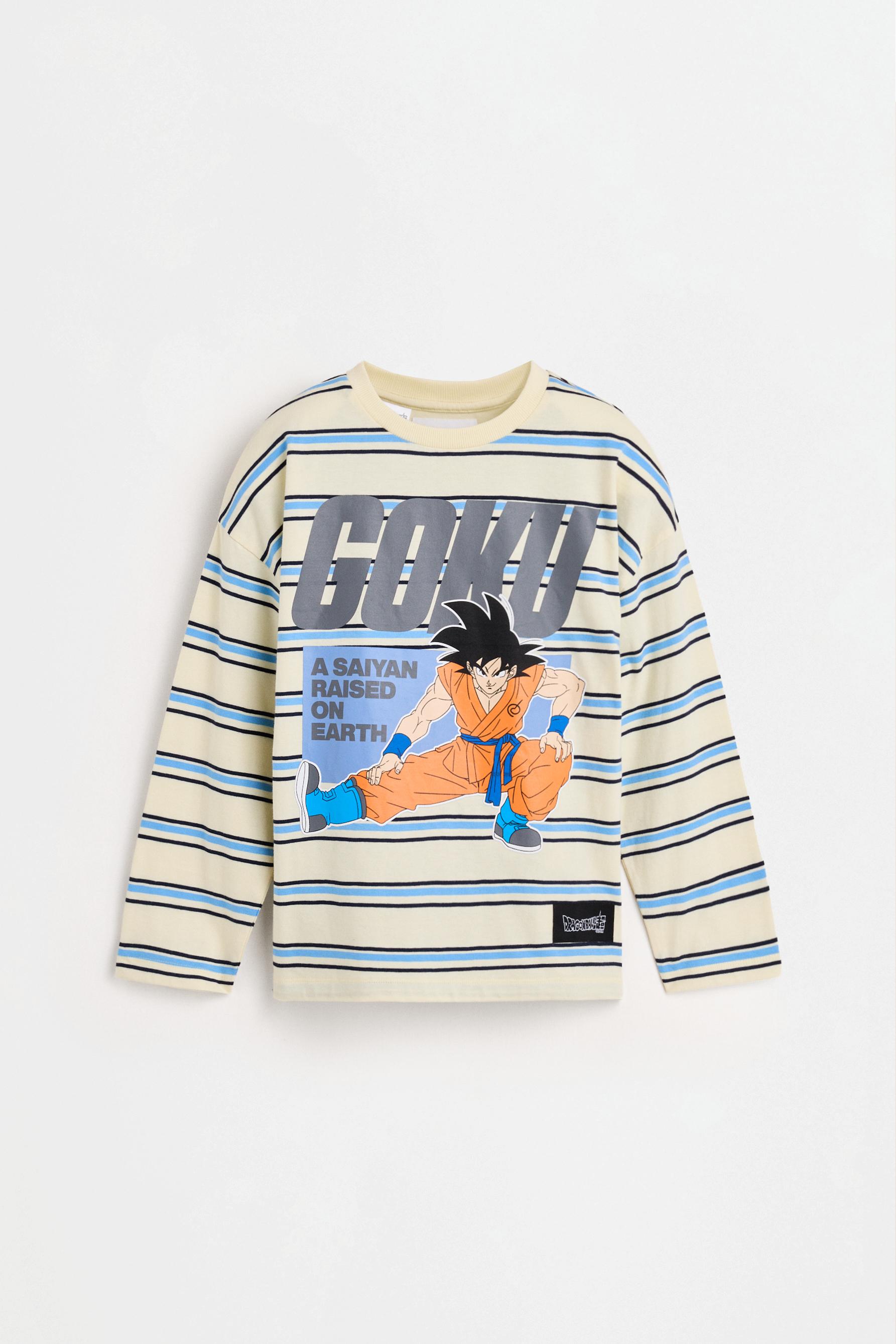 Goku Dragon Ball ©Bird Studio striped T-shirt — PASTEL YELLOW