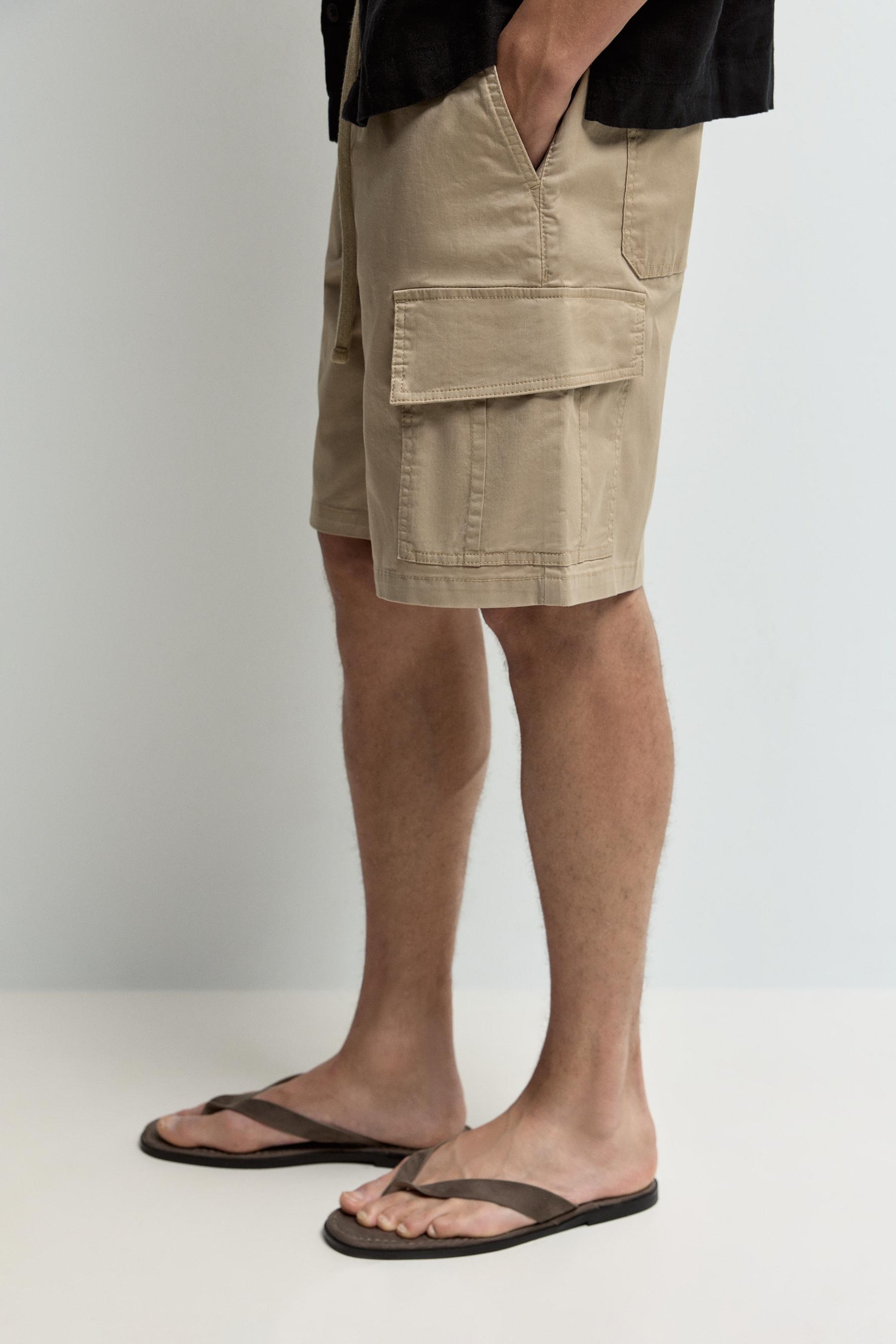 Cargo Bermuda joggers — BEIGE