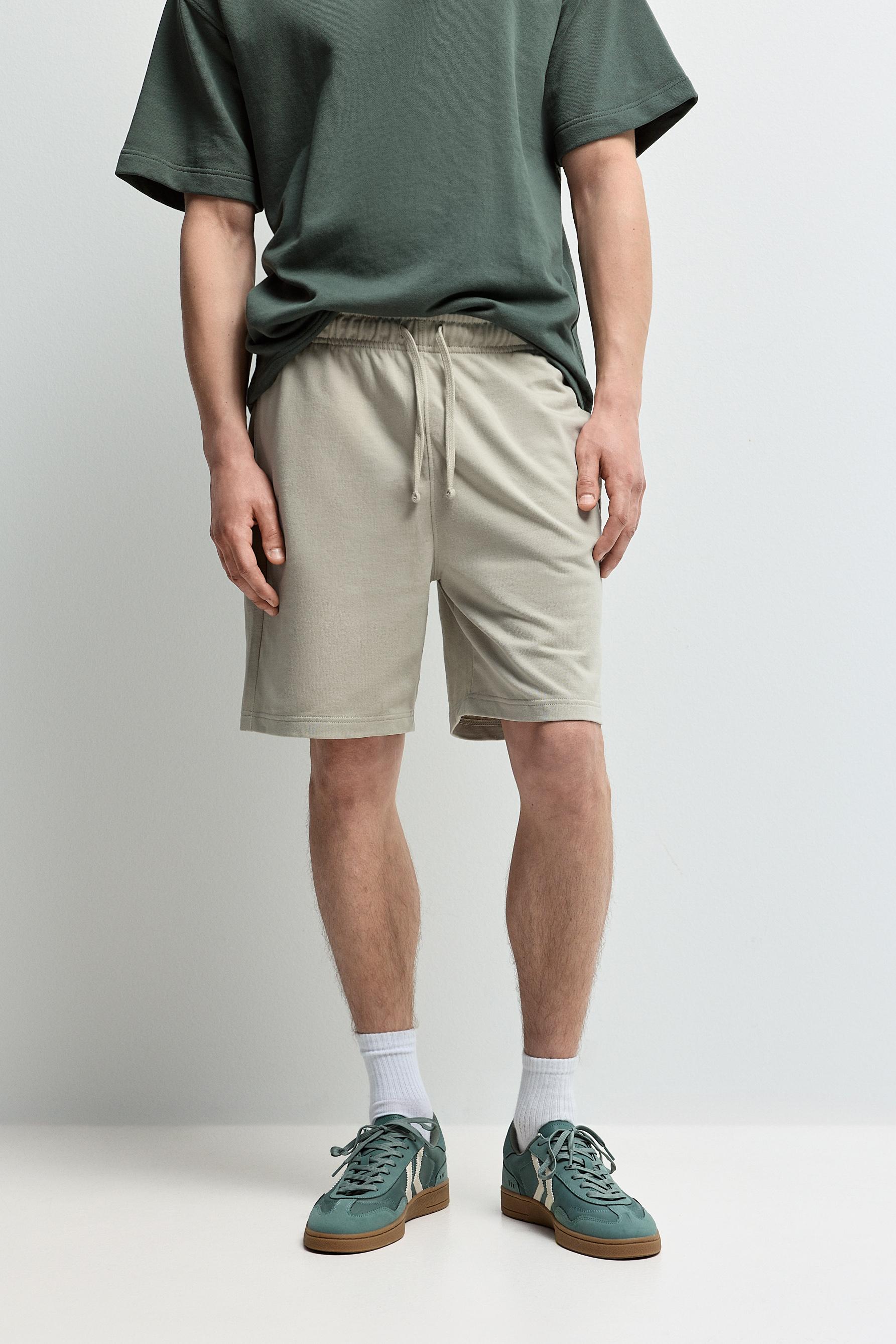 Basic tracksuit Bermuda shorts — PALE GREEN