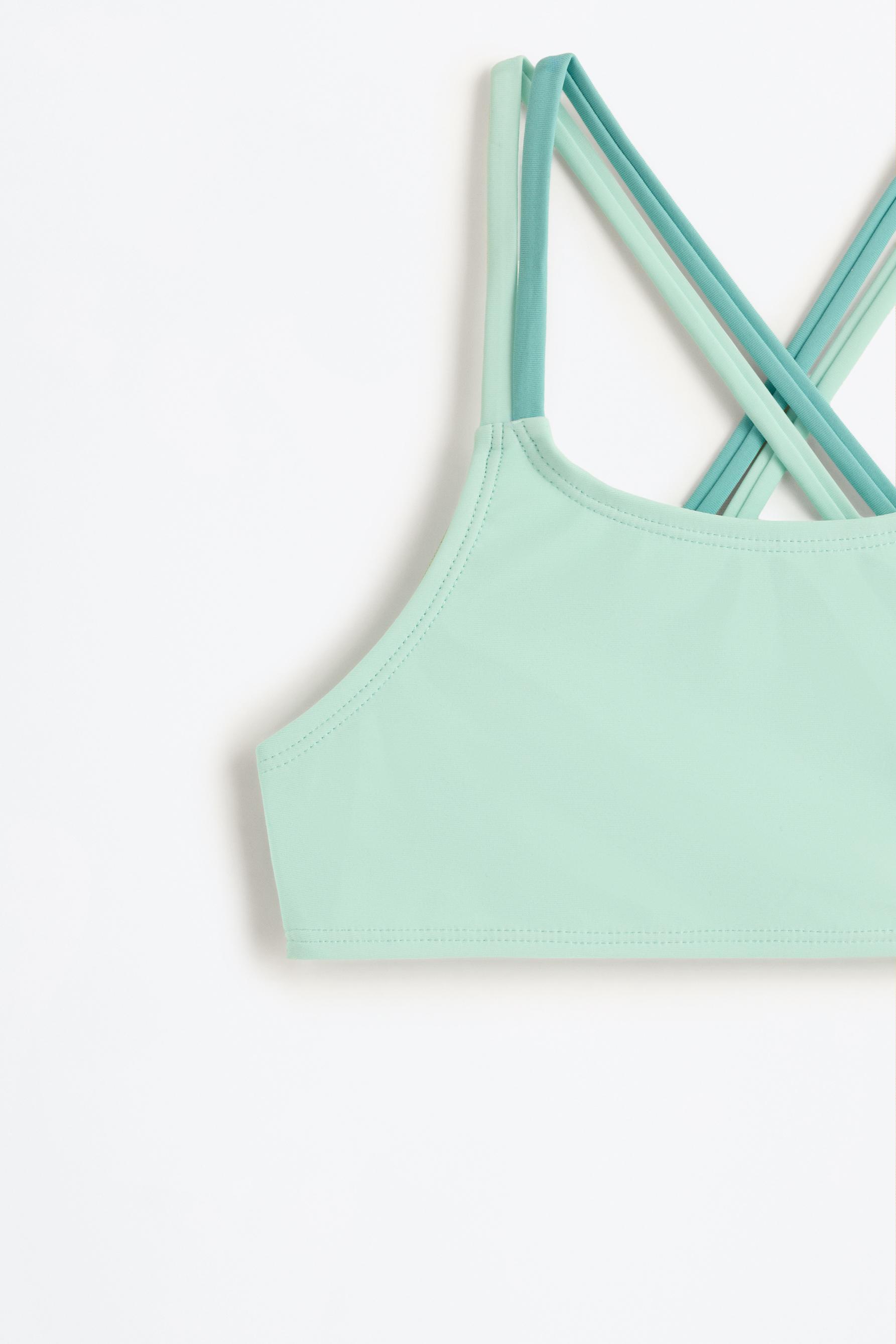 Bikini with double crossed straps — WATER GREEN