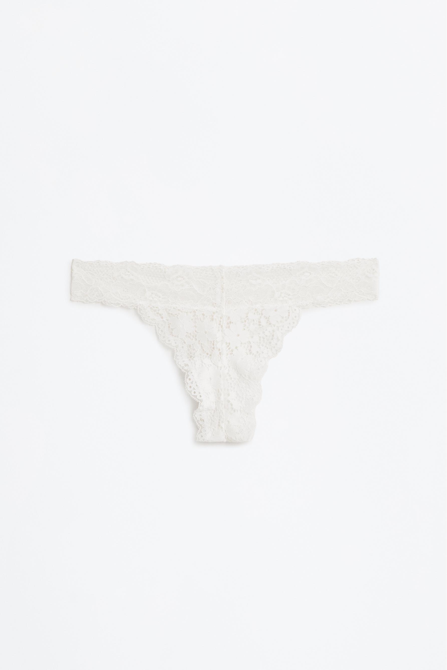 Lace thong — WHITE