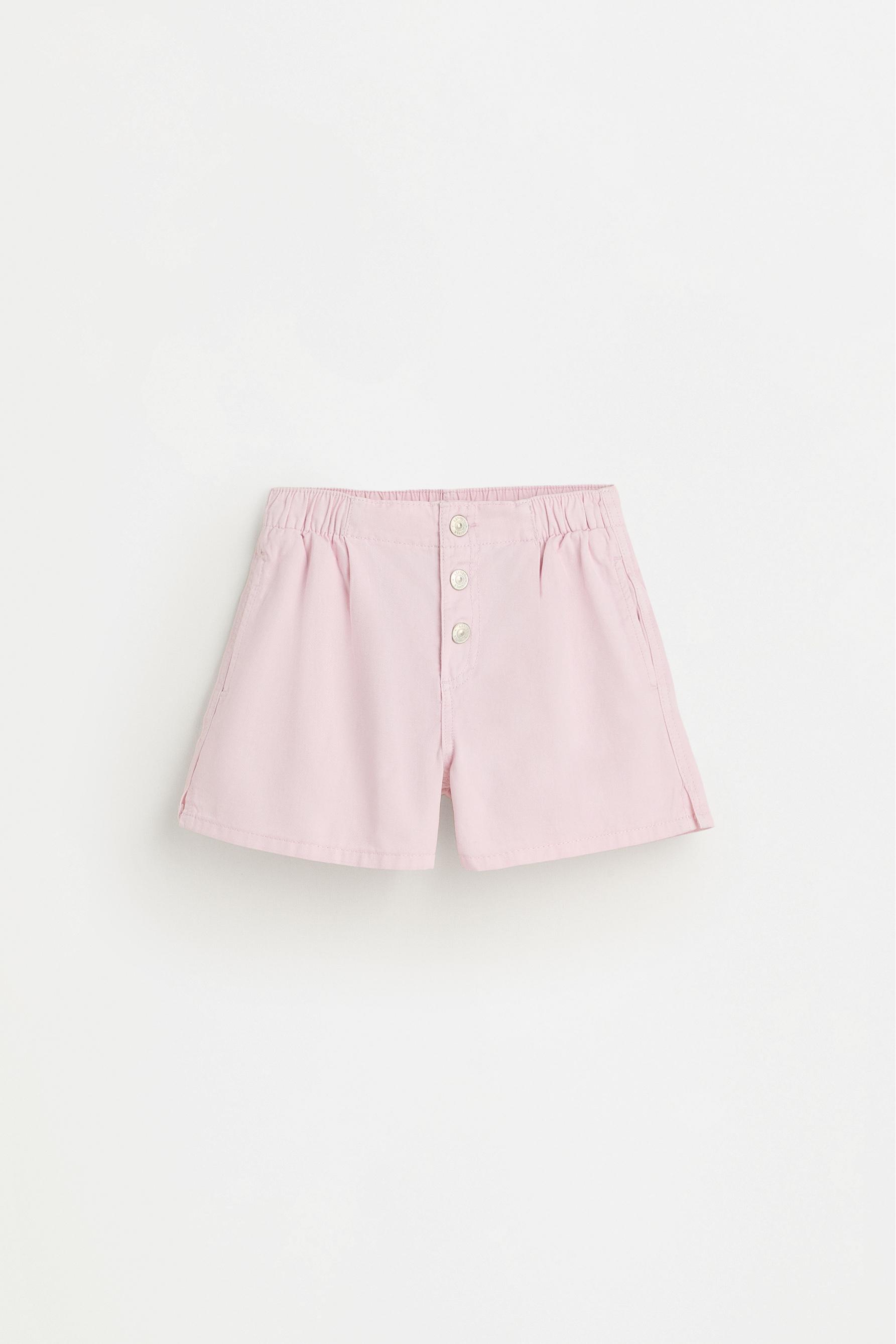Twill shorts with darts — LILAC PINK