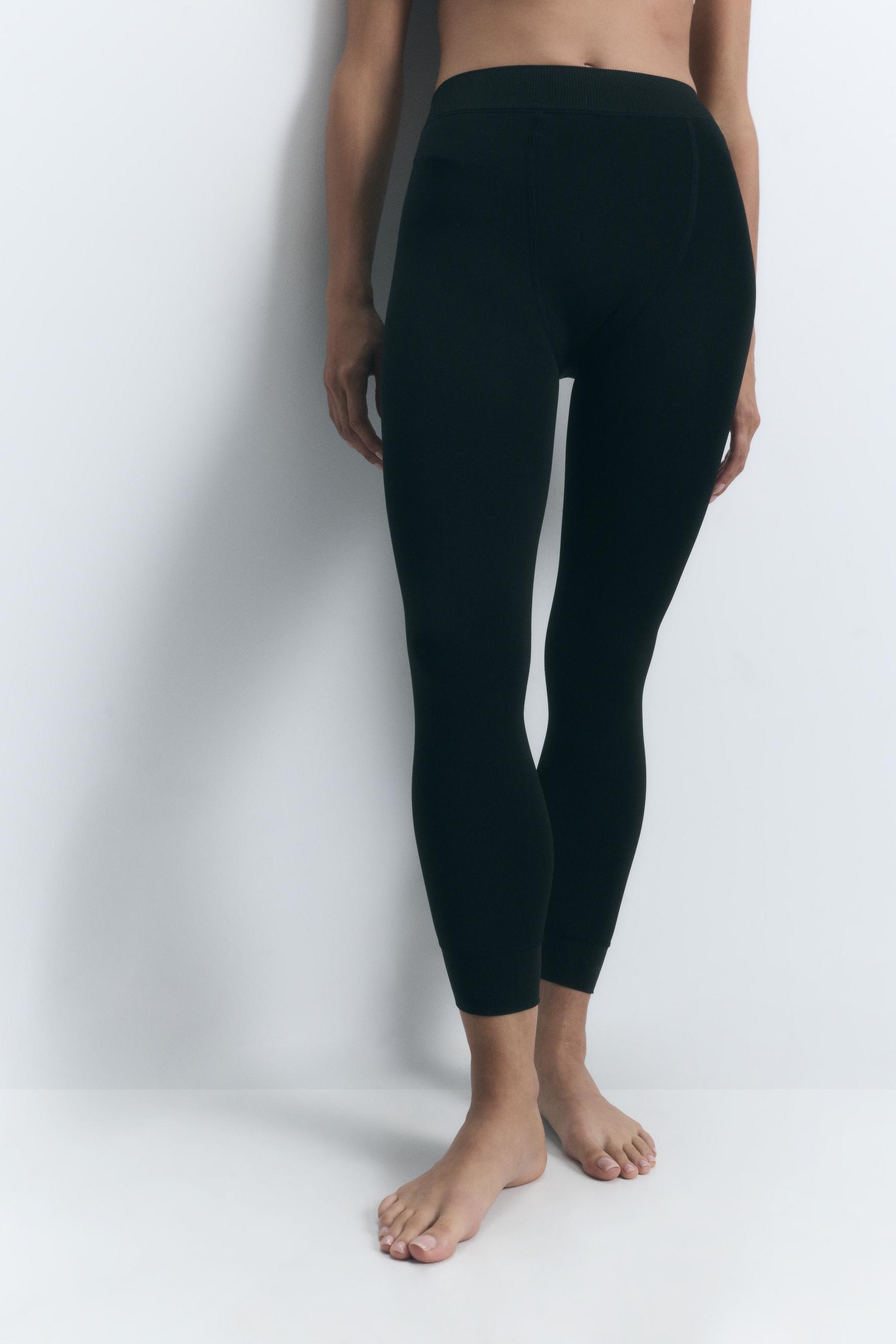 200 denier thermal leggings — BLACK