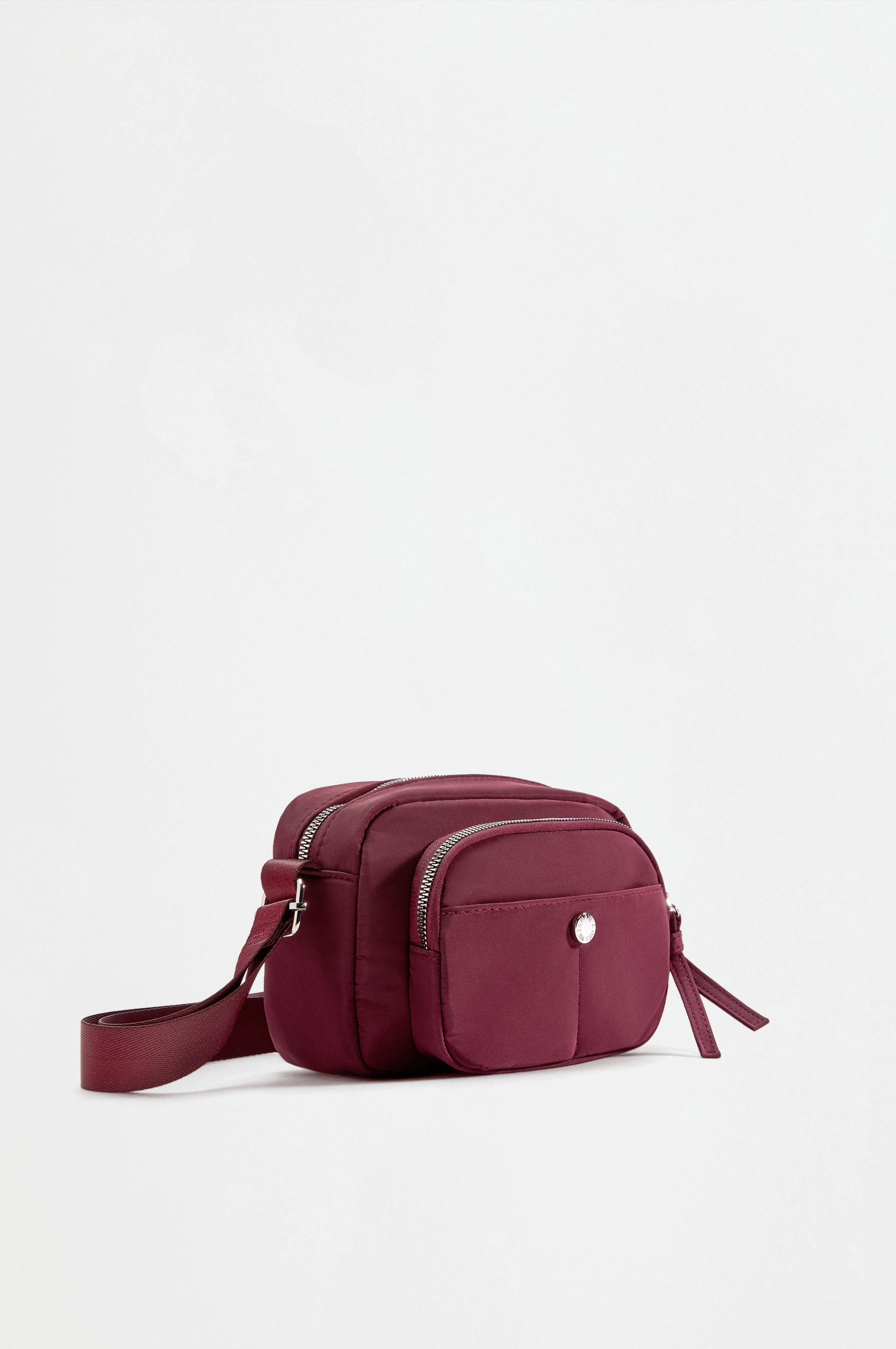 Nylon crossbody bag — BURGUNDY