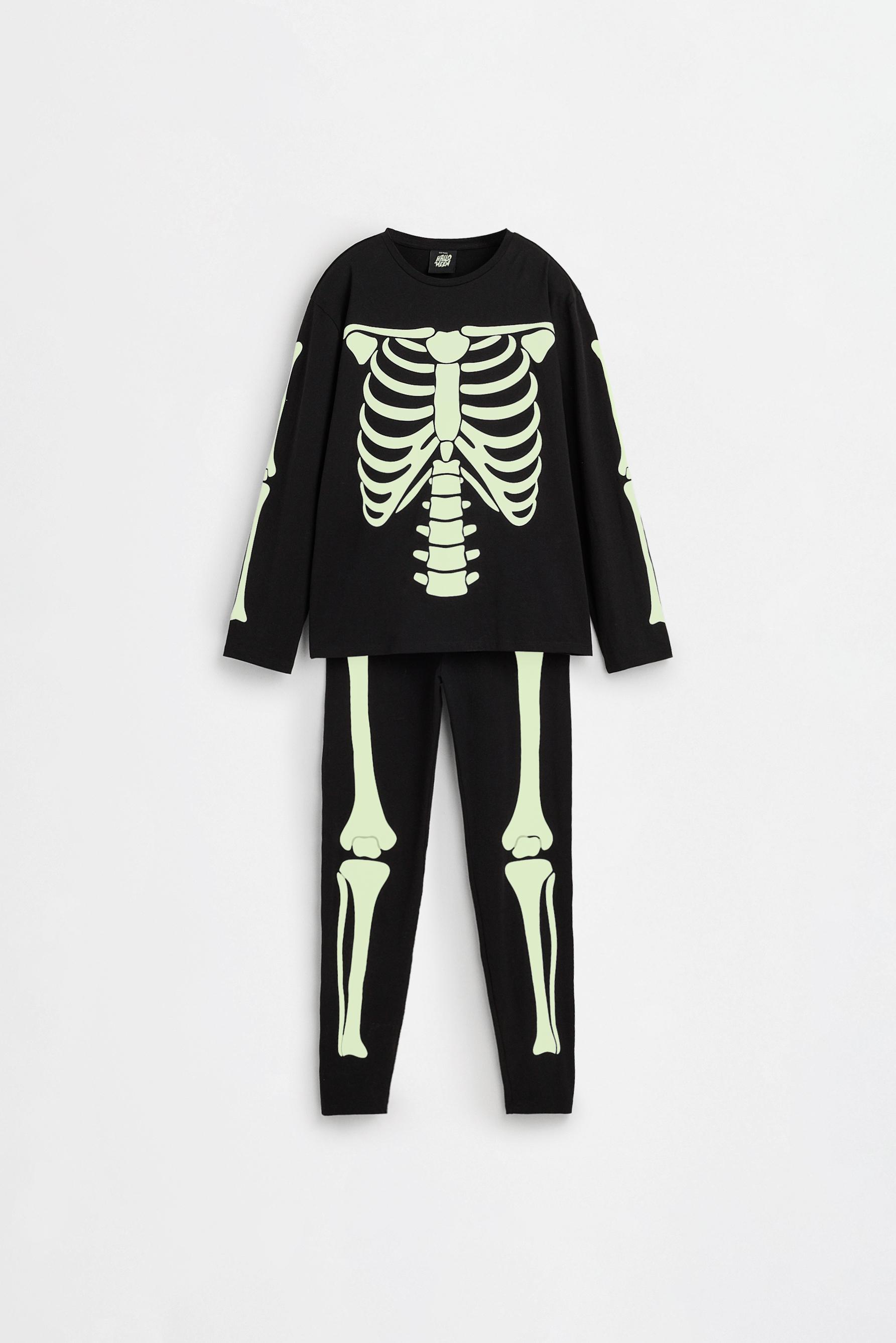 Niña | Pijama esqueleto brilla en la oscuridad