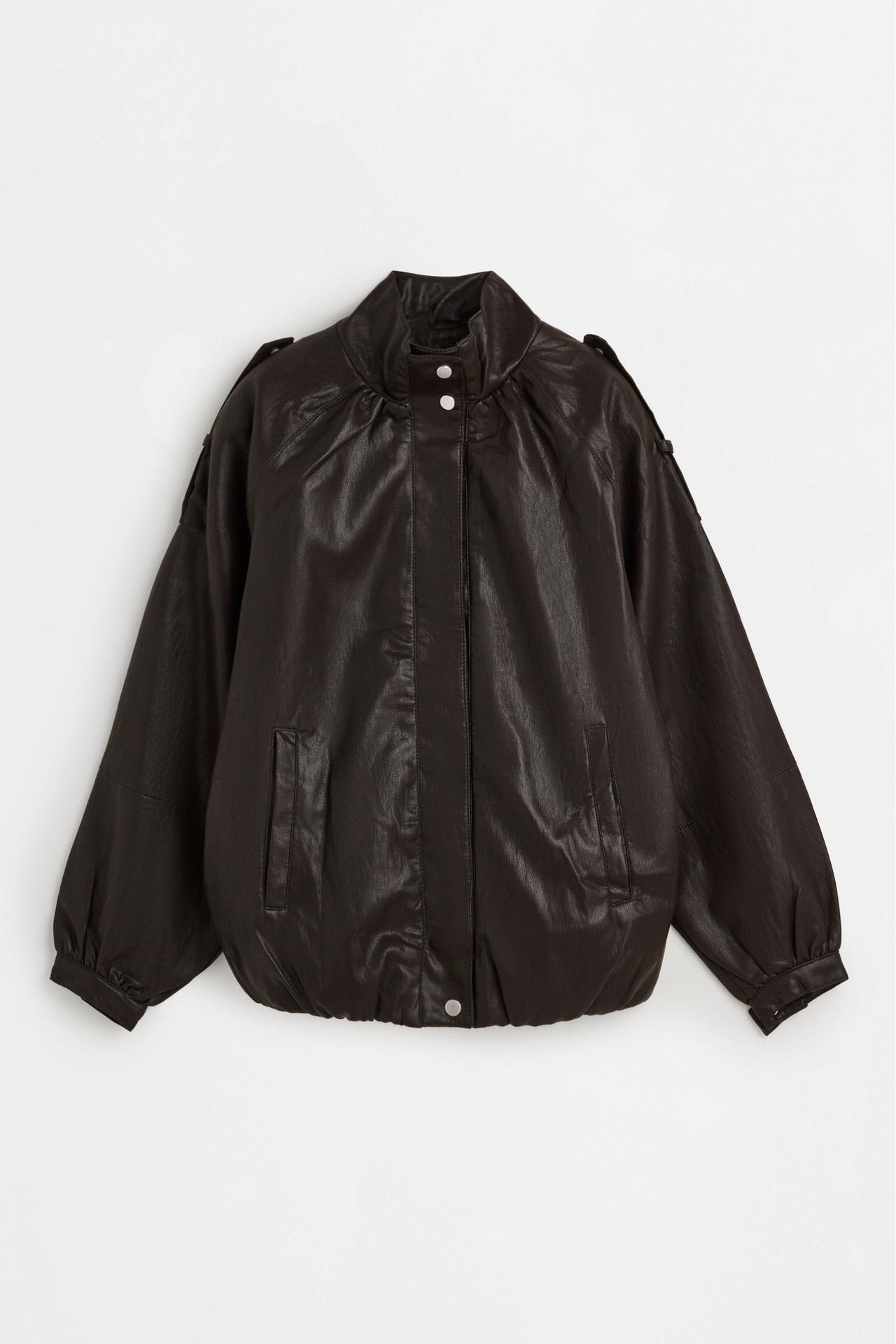 oversize bomber jacket — CHOCOLATE BROWN