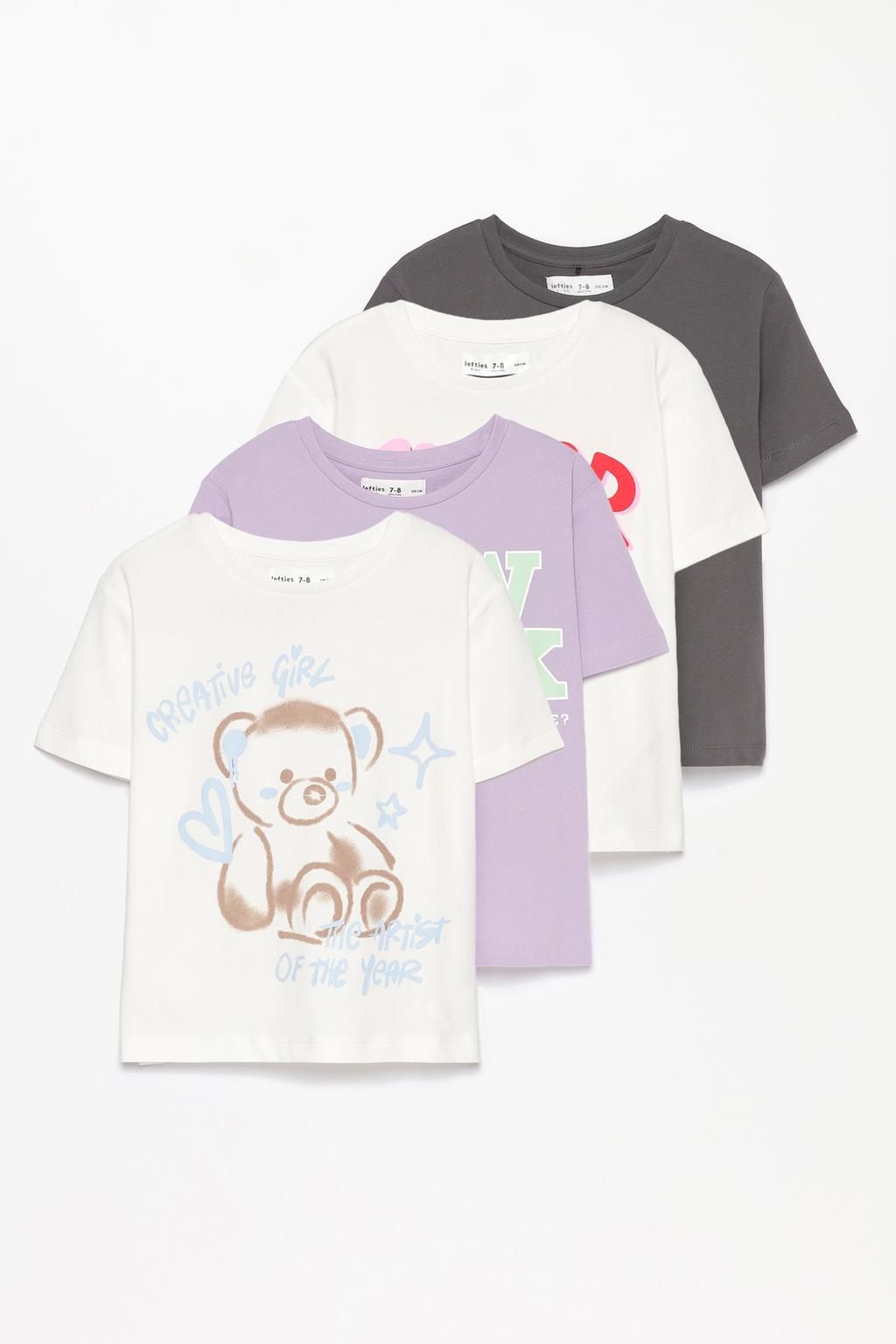 4-pack of printed T-shirts