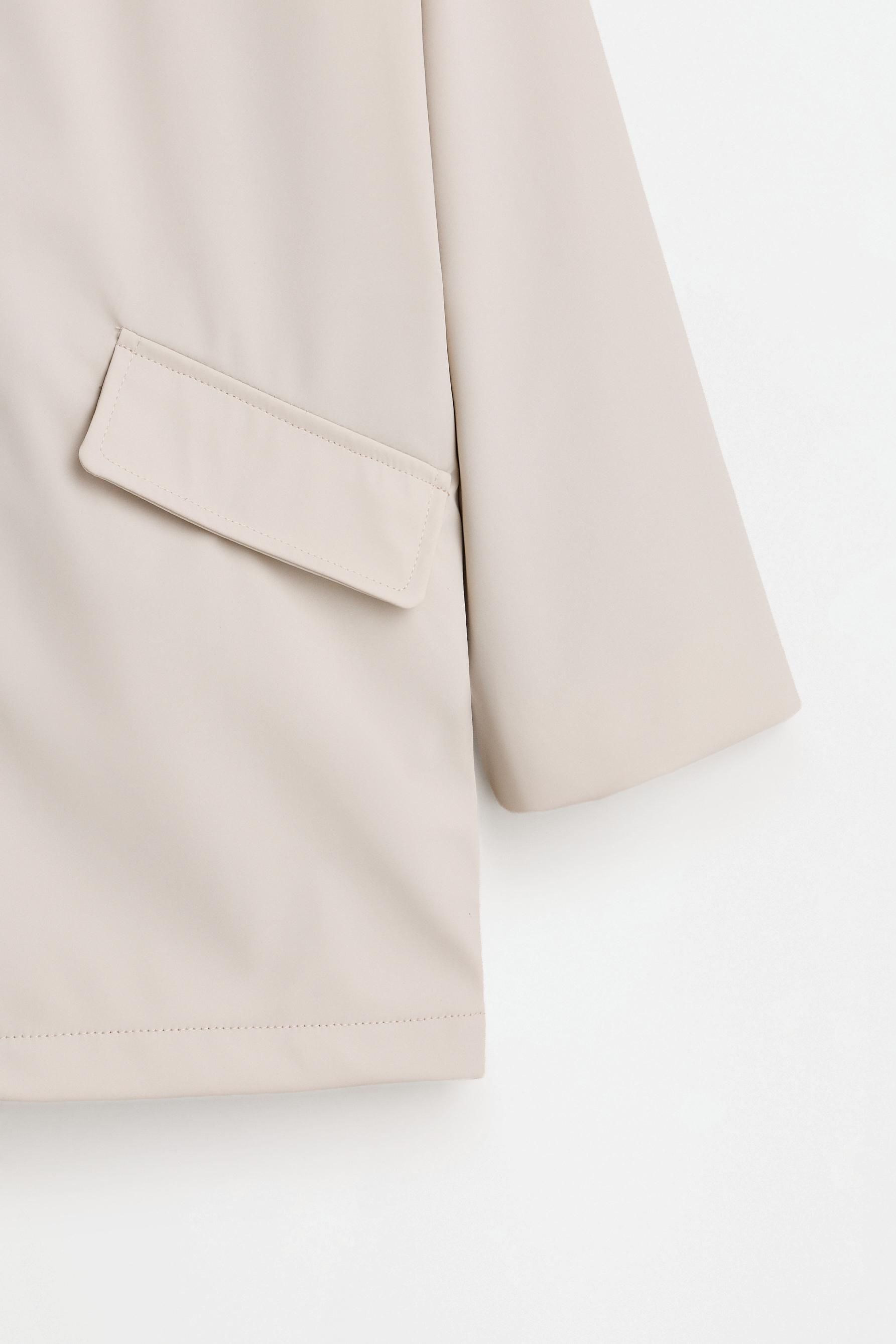 Lightweight rubberised long parka — ECRU