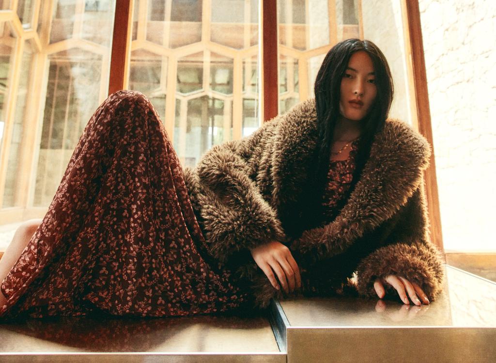 Faux fur coat