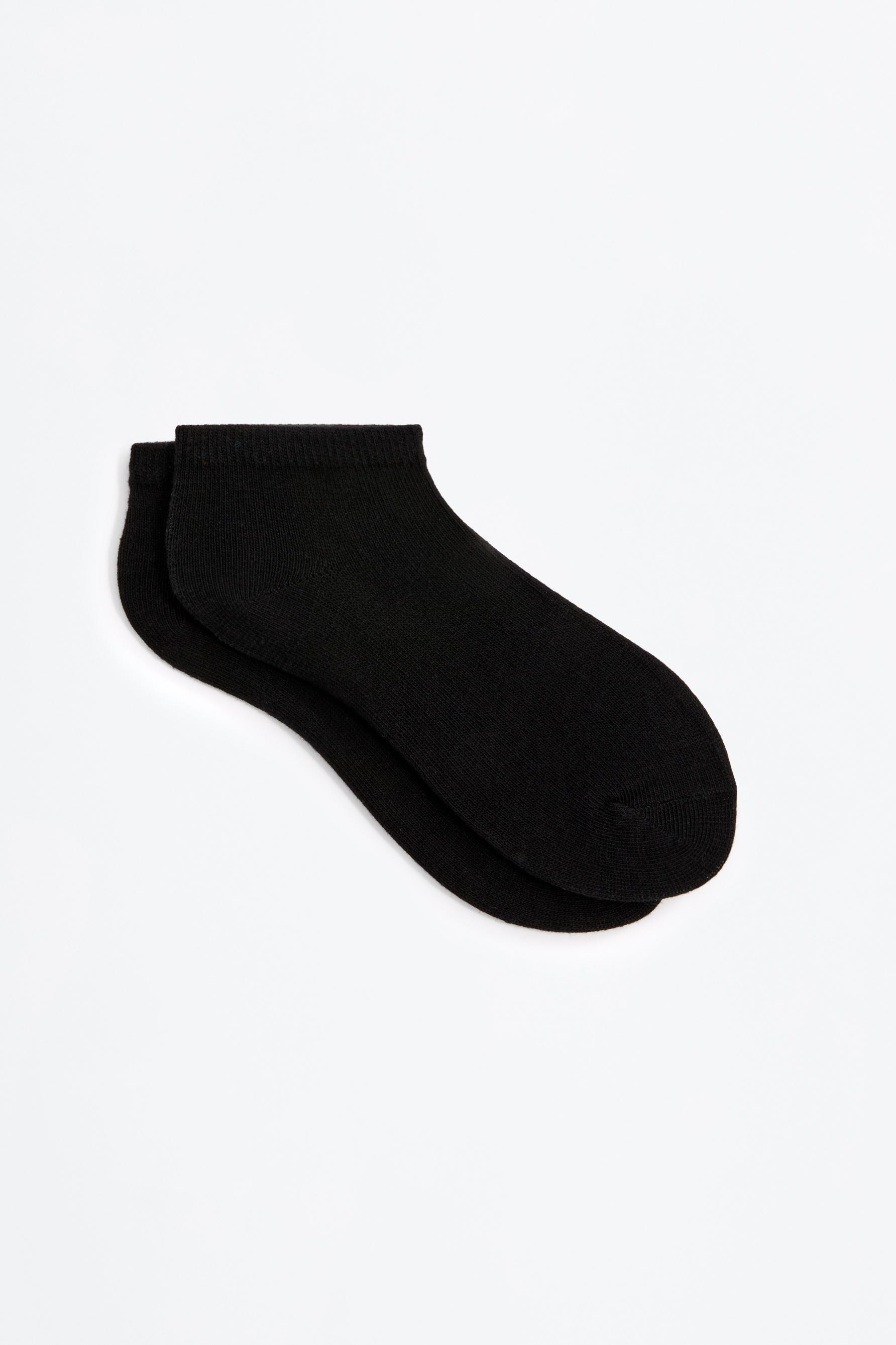 Plain ankle socks (Pack 10) — BLACK