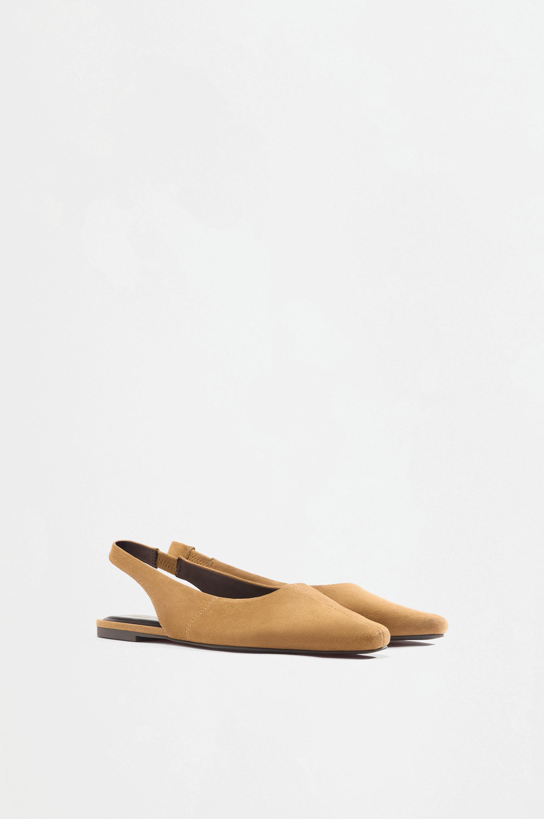 Slingback ballet flats — BROWN