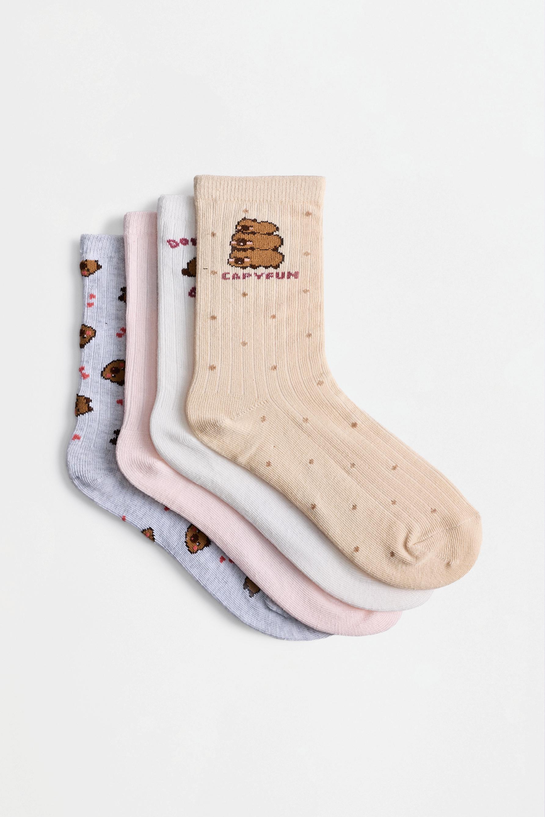 Capybara CAPYFUN© Long Socks (Pack of 4) — PINK TONES