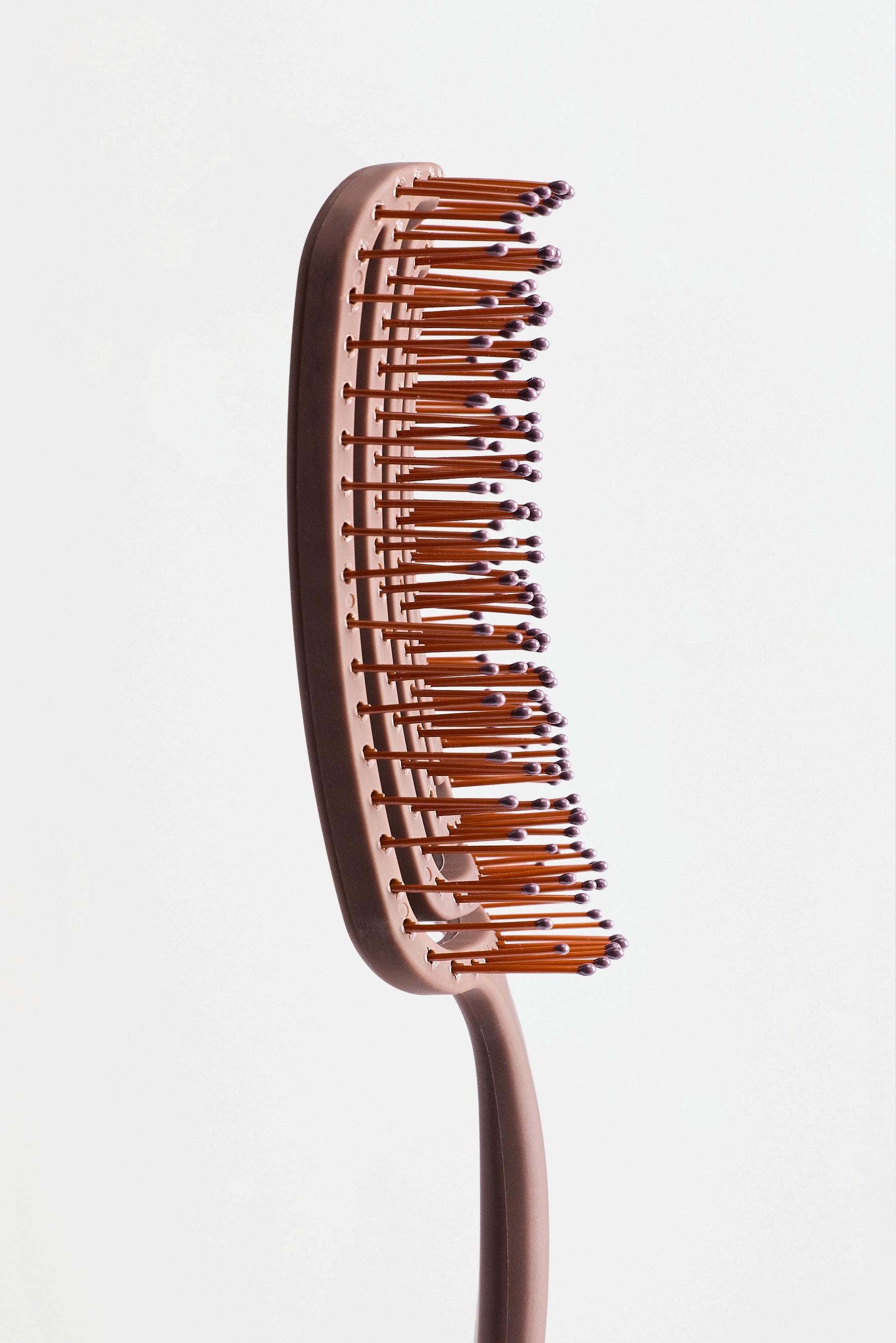 Square vented hair brush — BROWN
