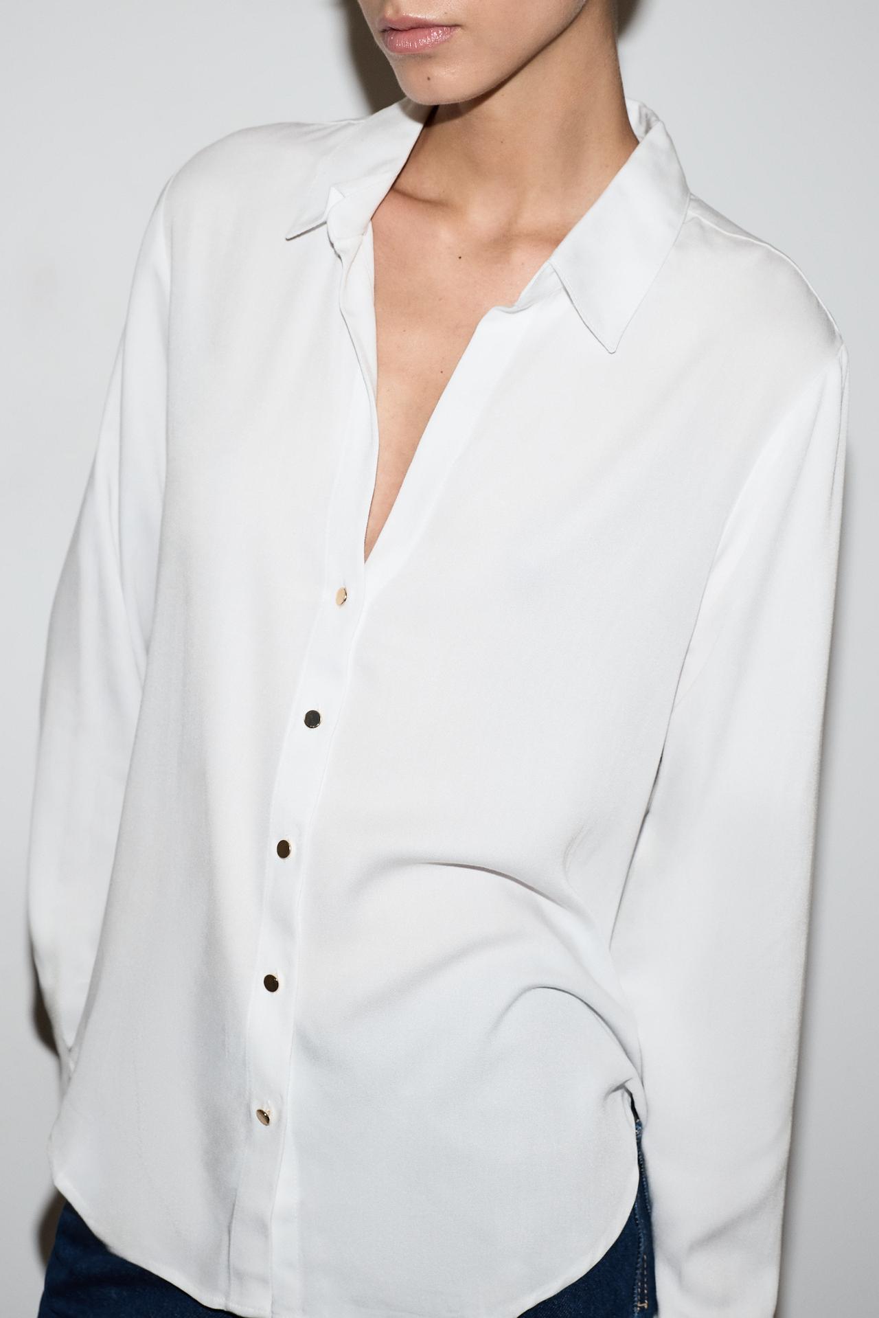 Basic Henley shirt — WHITE