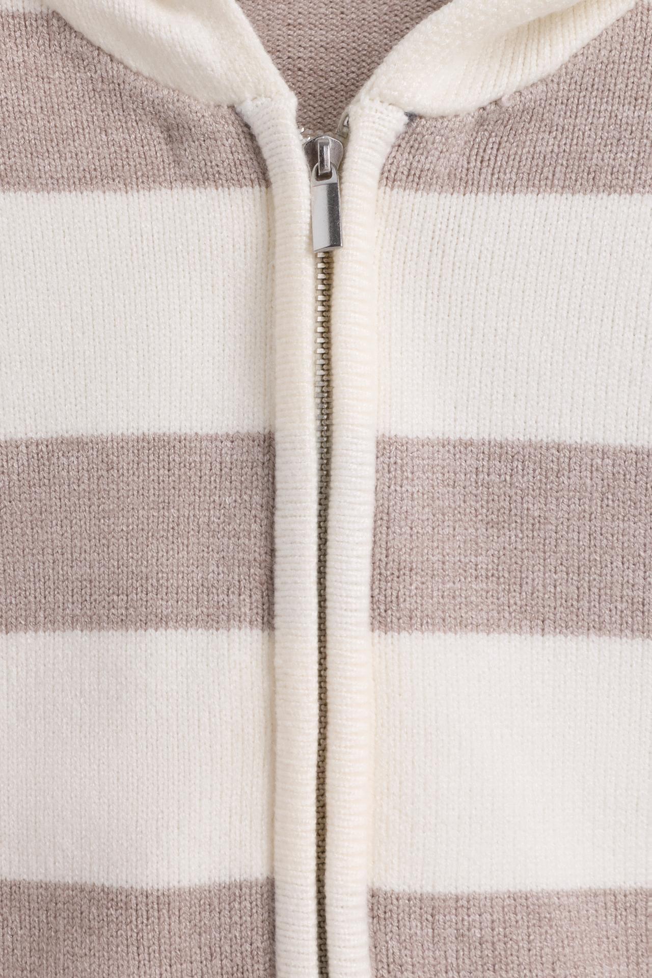 Striped knit jacket — ECRU/MARL