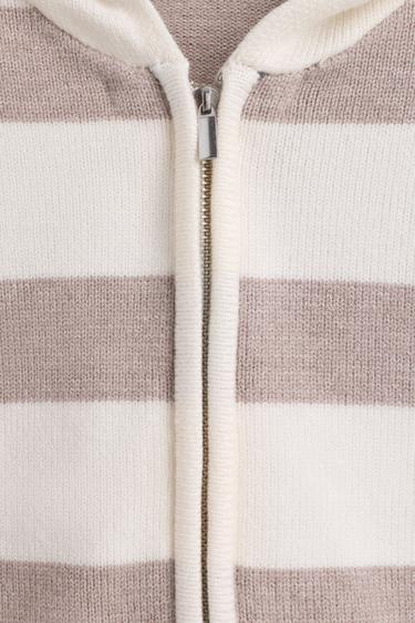 Striped knit jacket — ECRU/MARL 4