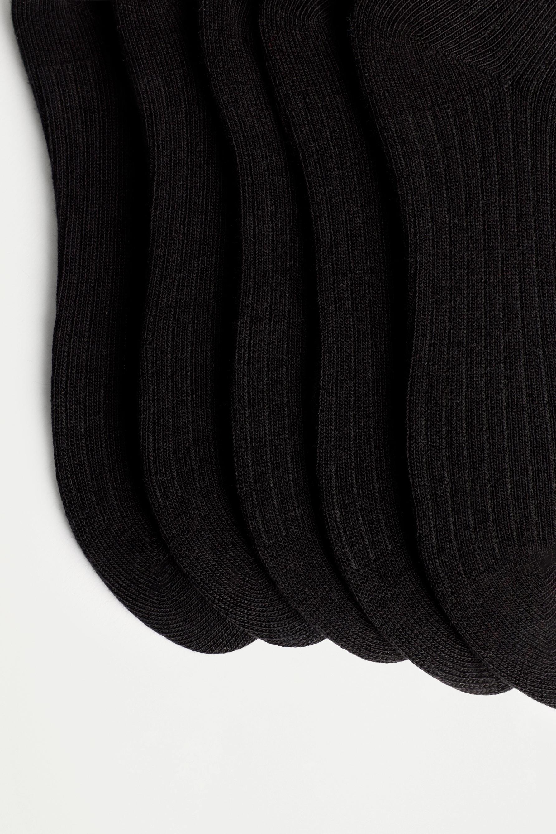 Ribbed short socks (Pack 10) — BLACK