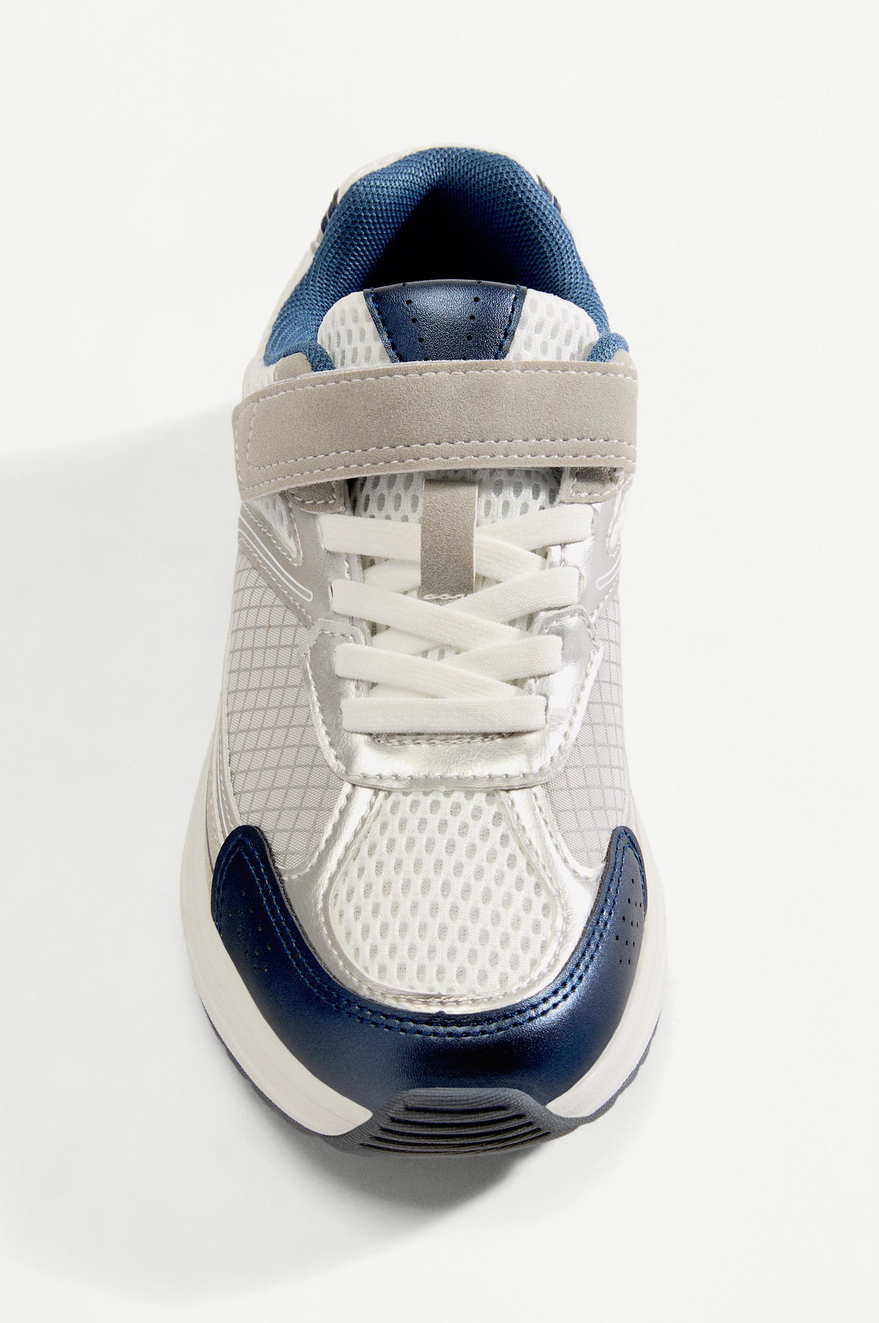Mixed-material sneakers — WHITE